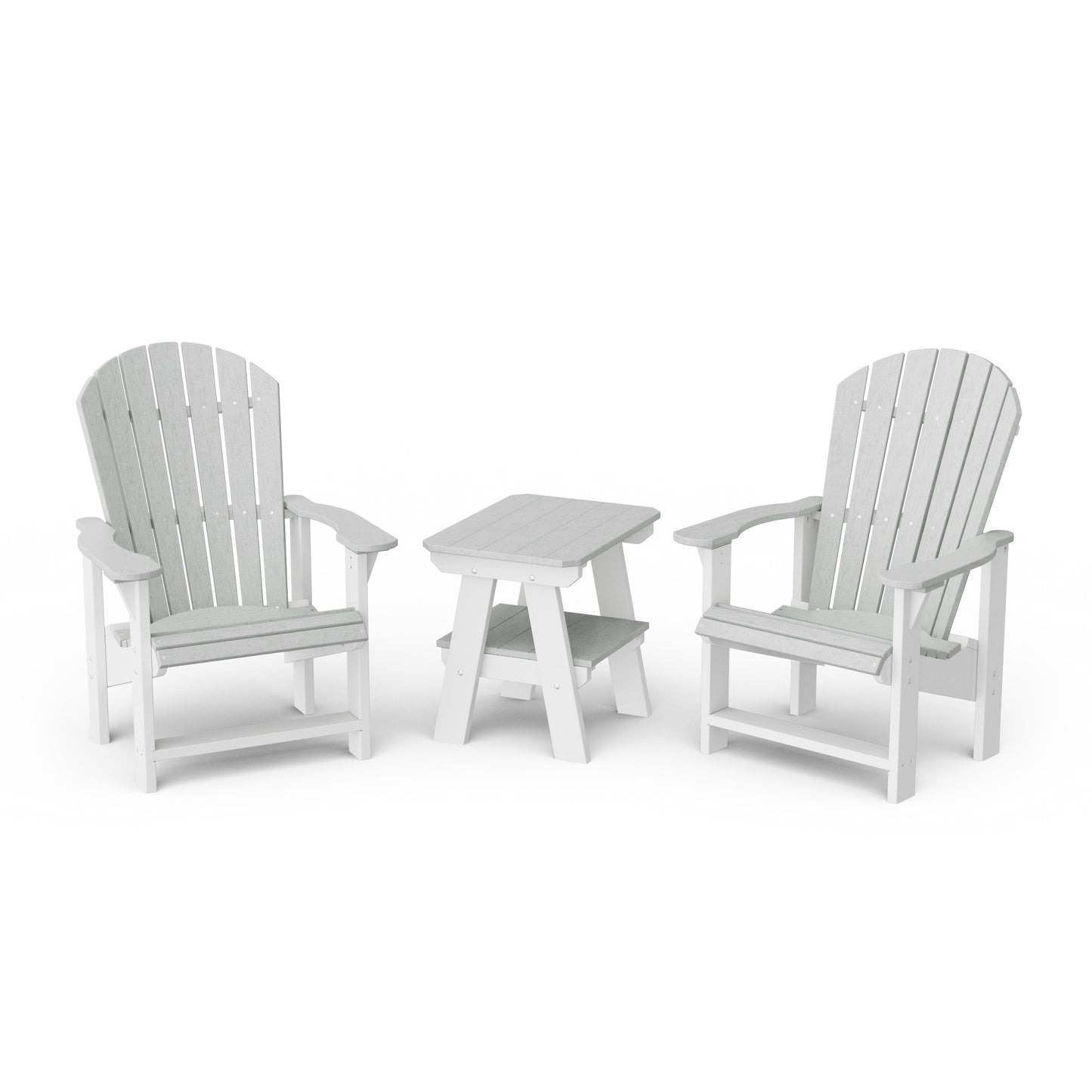 Heritage 3-Piece Upright Adirondack Chair Set with 22" Side Table