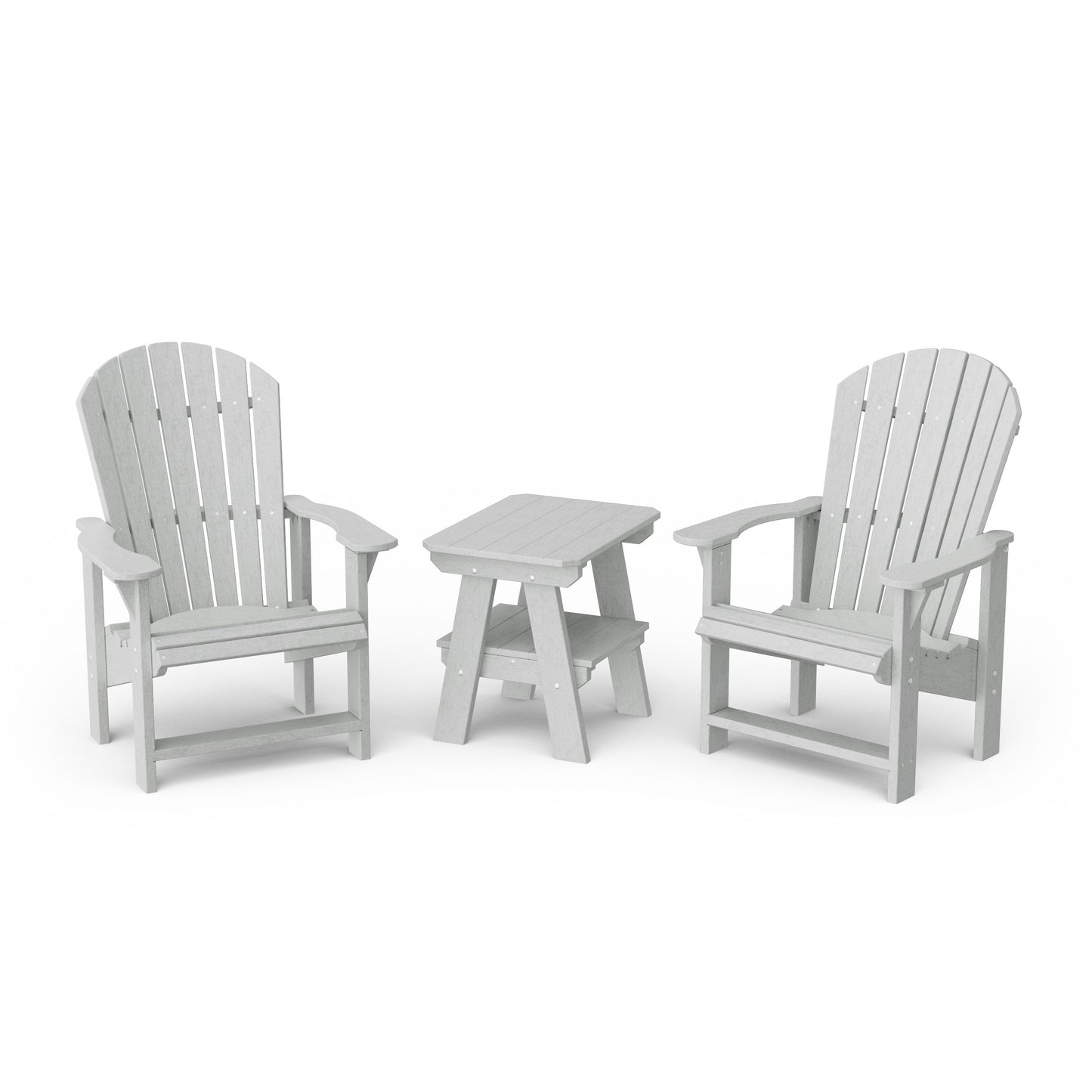 Heritage 3-Piece Upright Adirondack Chair Set with 22" Side Table