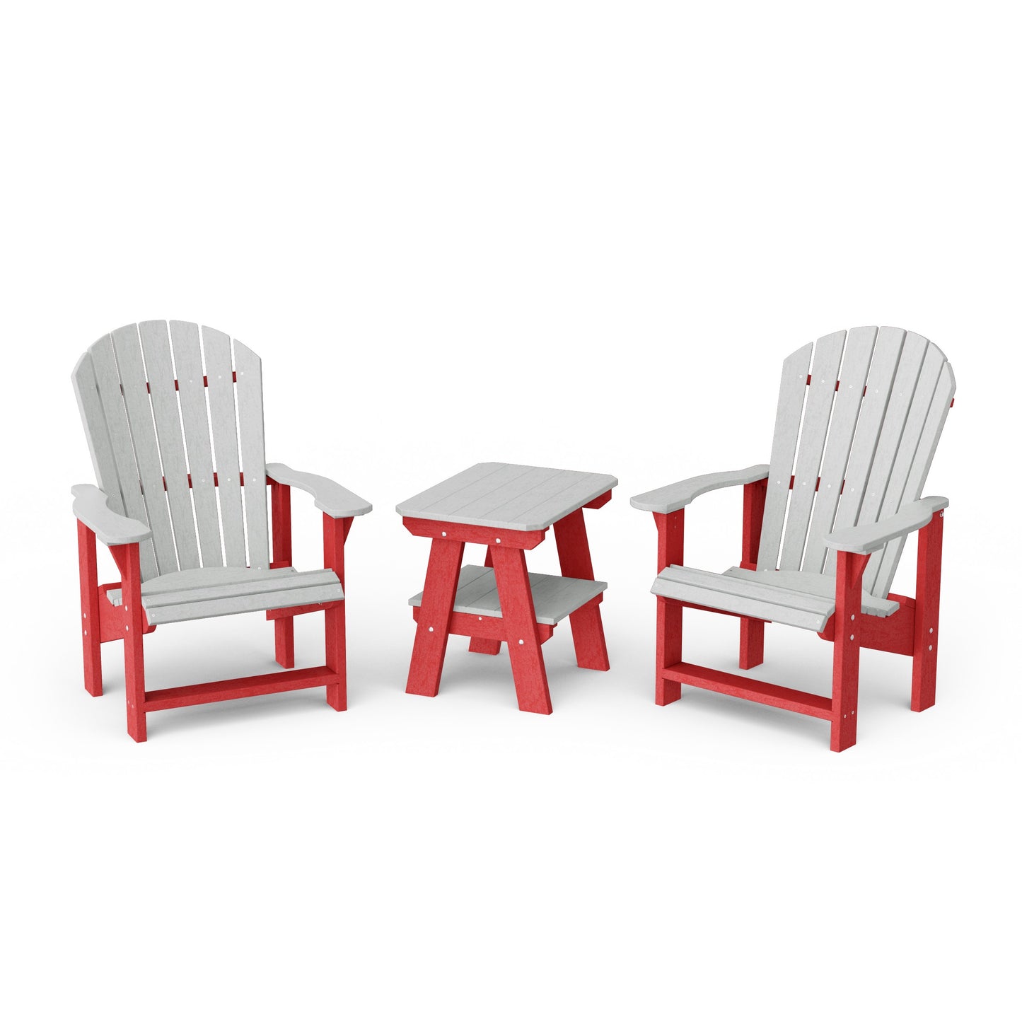 Heritage 3-Piece Upright Adirondack Chair Set with 22" Side Table