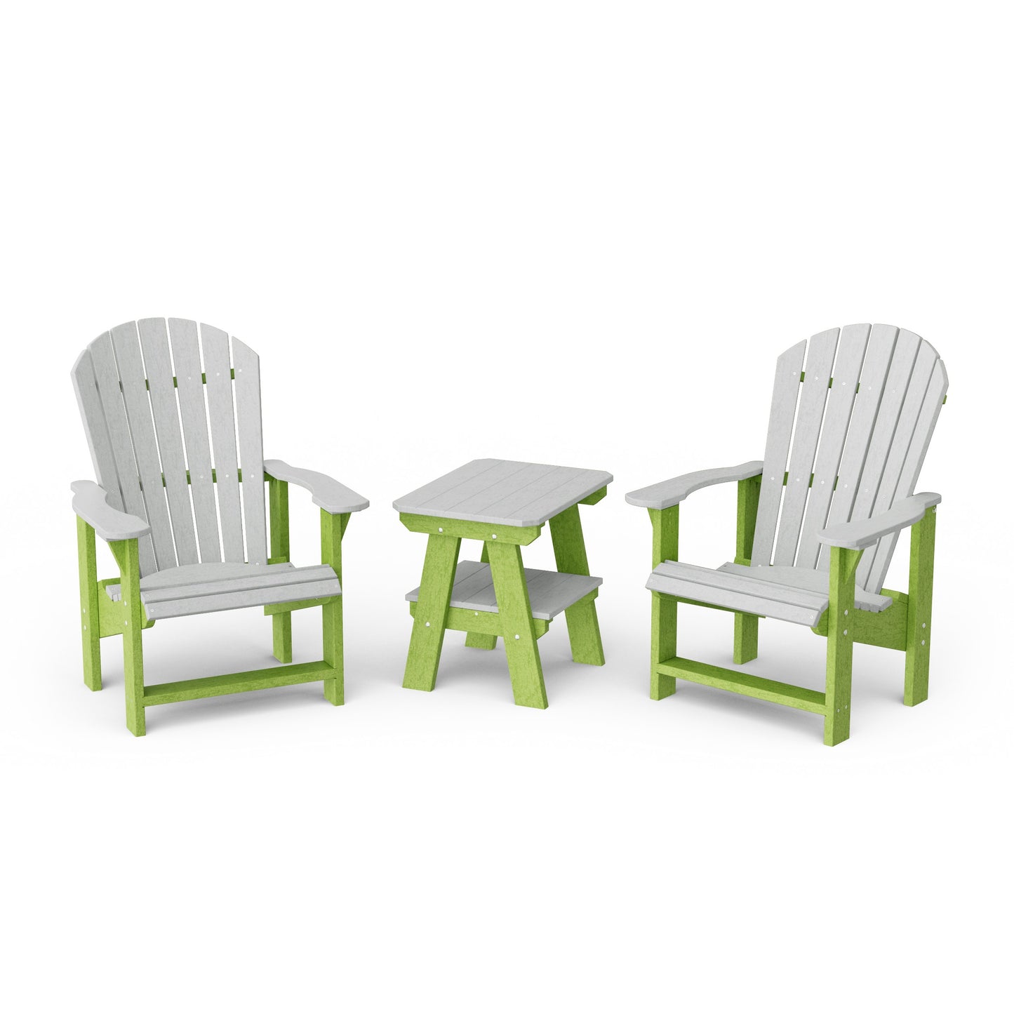 Heritage 3-Piece Upright Adirondack Chair Set with 22" Side Table