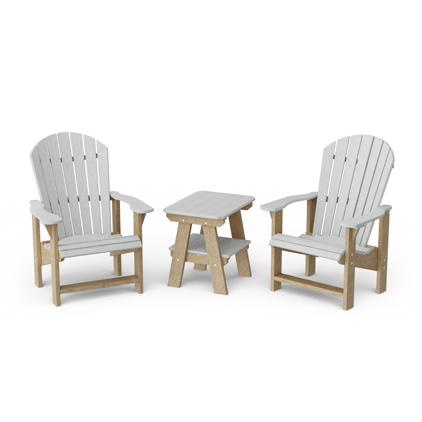 Heritage 3-Piece Upright Adirondack Chair Set with 22" Side Table