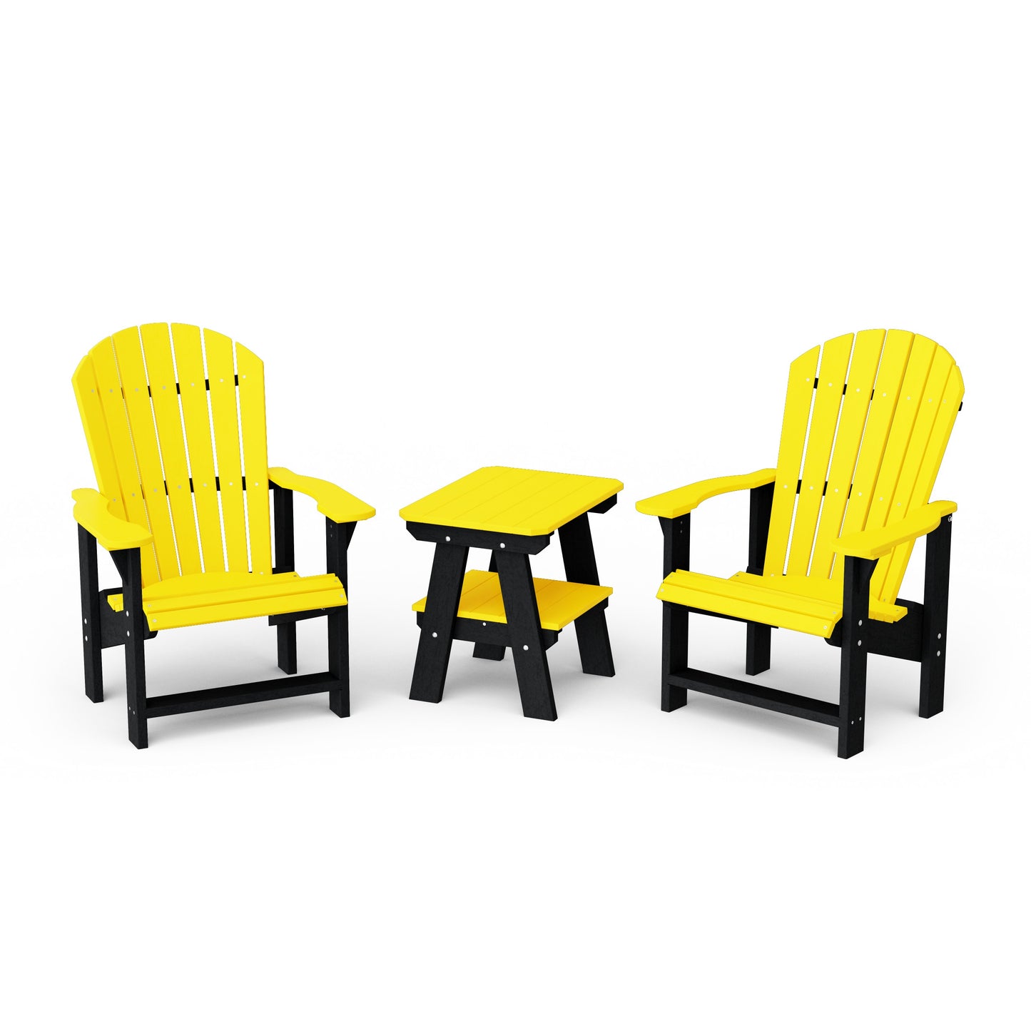 Heritage 3-Piece Upright Adirondack Chair Set with 22" Side Table