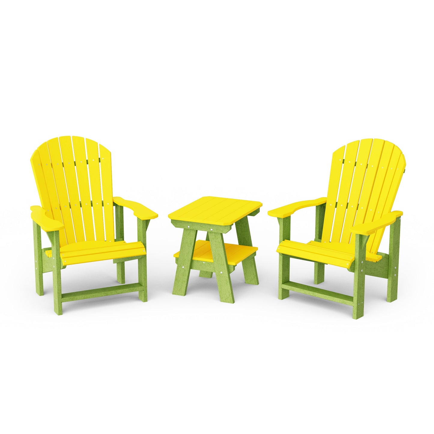 Heritage 3-Piece Upright Adirondack Chair Set with 22" Side Table