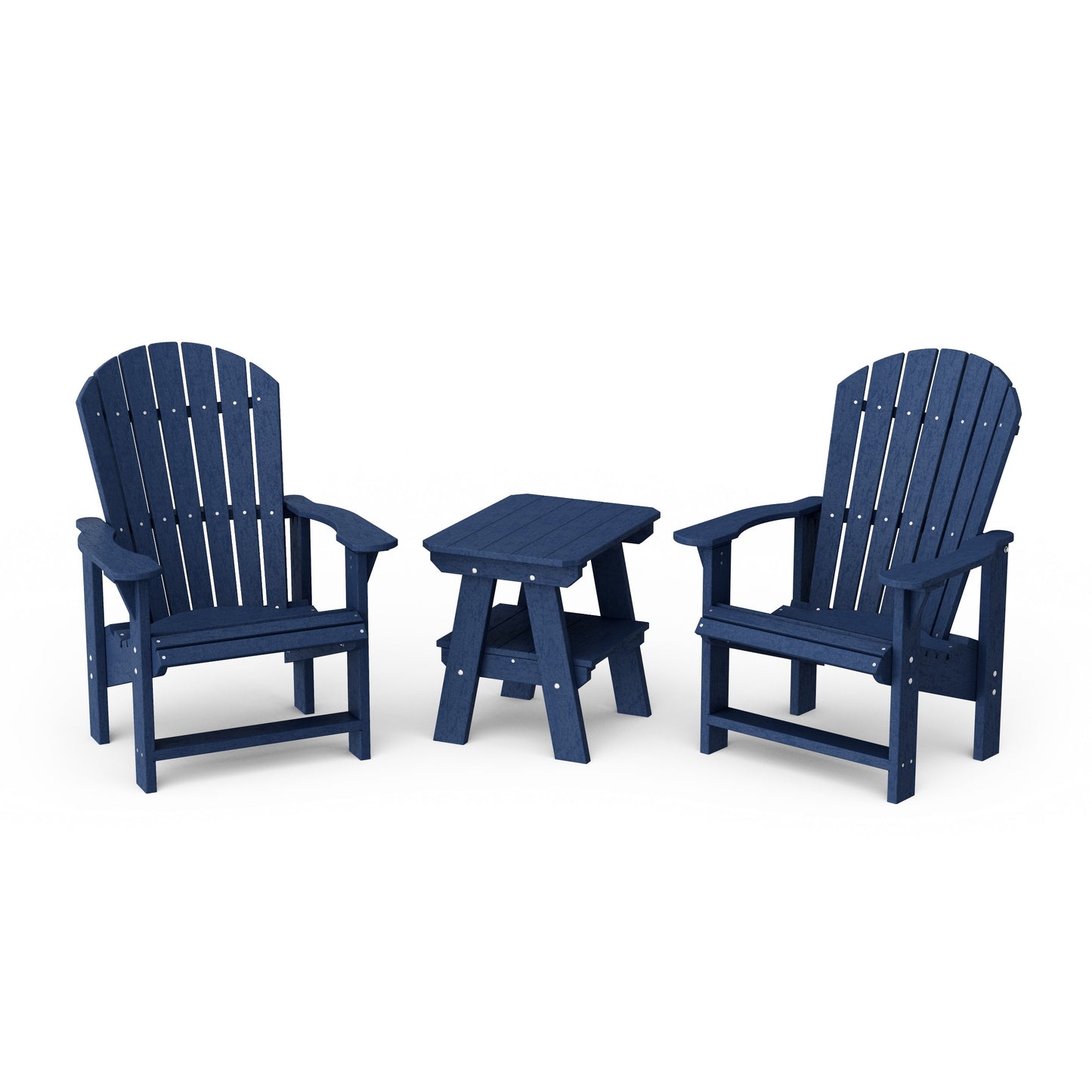 Heritage 3-Piece Upright Adirondack Chair Set with 22" Side Table