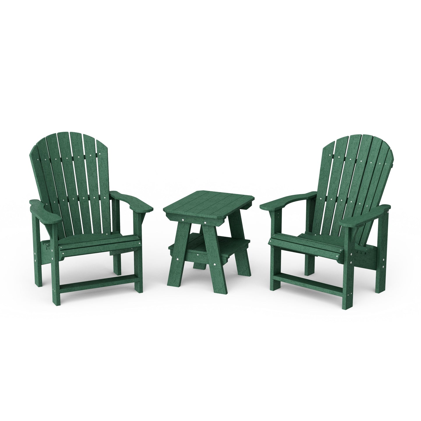 Heritage 3-Piece Upright Adirondack Chair Set with 22" Side Table
