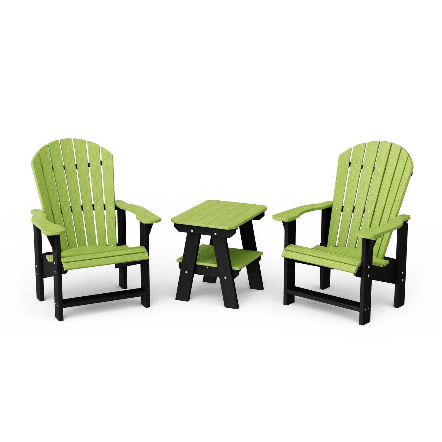 Heritage 3-Piece Upright Adirondack Chair Set with 22" Side Table