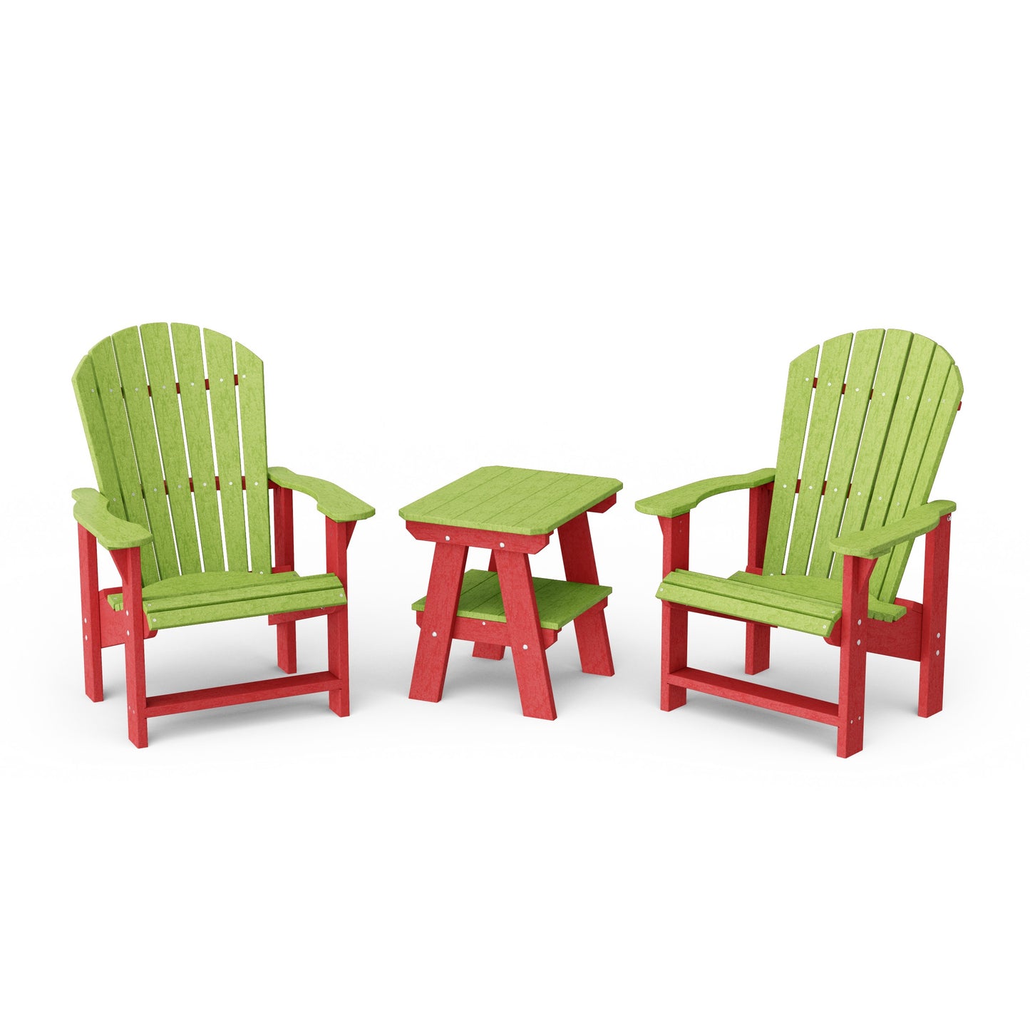 Heritage 3-Piece Upright Adirondack Chair Set with 22" Side Table