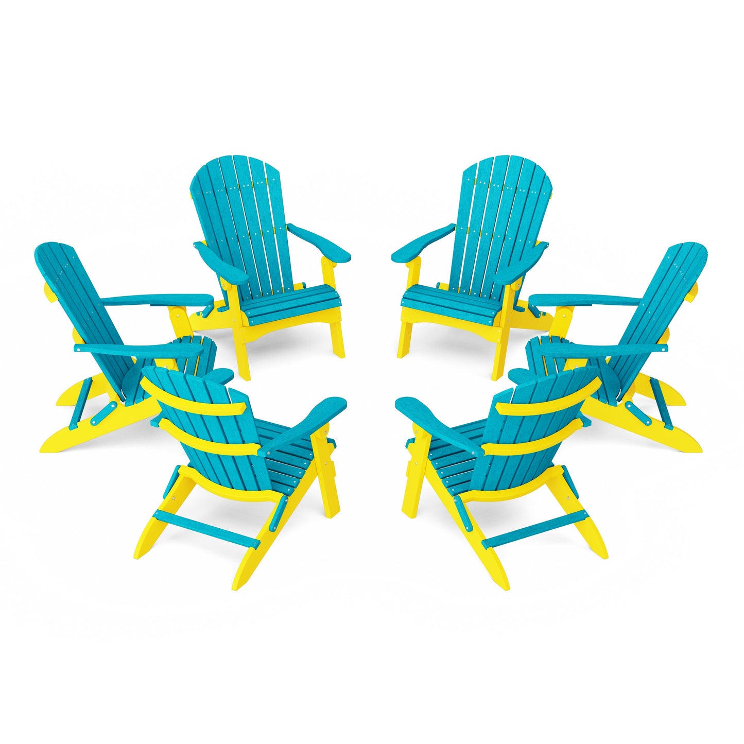 Heritage Folding Adirondack Chairs Set of 6