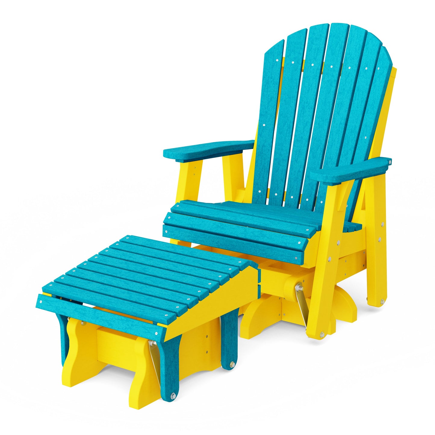 Heritage Adirondack Swivel Glider Chair with Ottoman