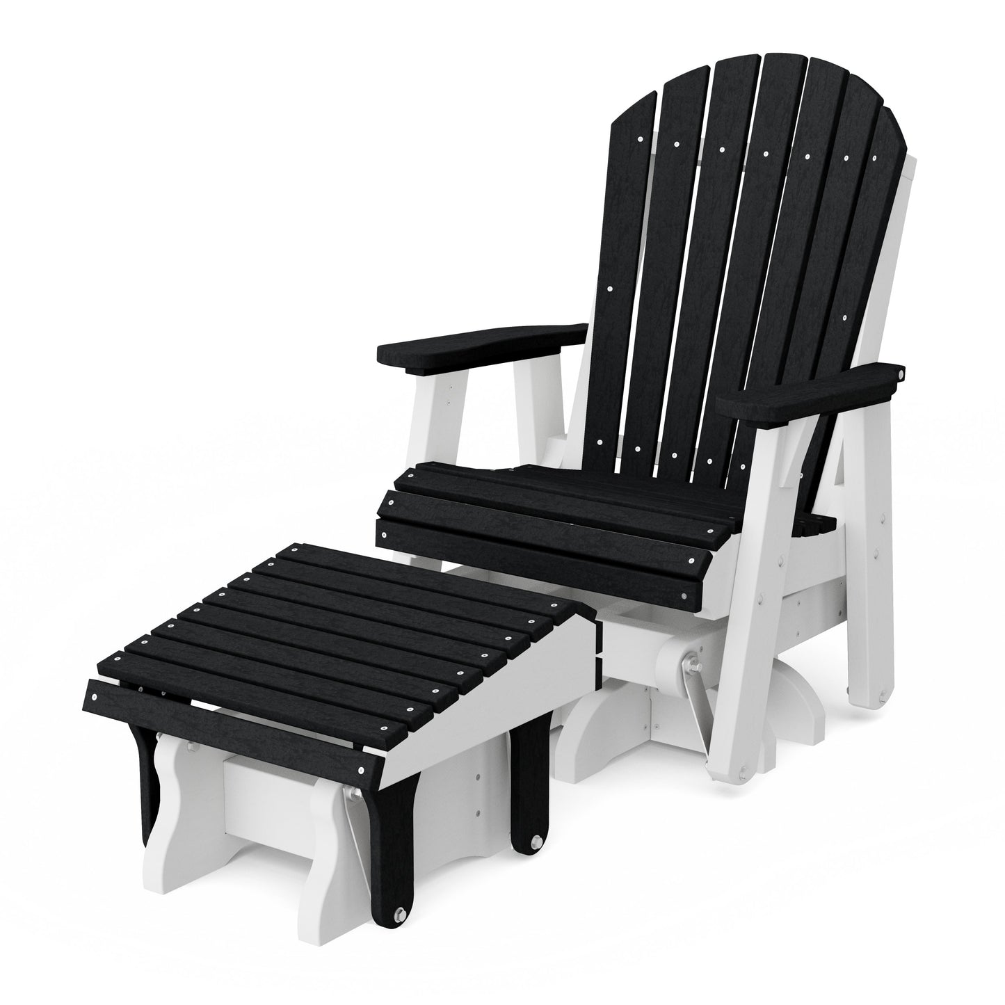 Heritage Adirondack Swivel Glider Chair with Ottoman