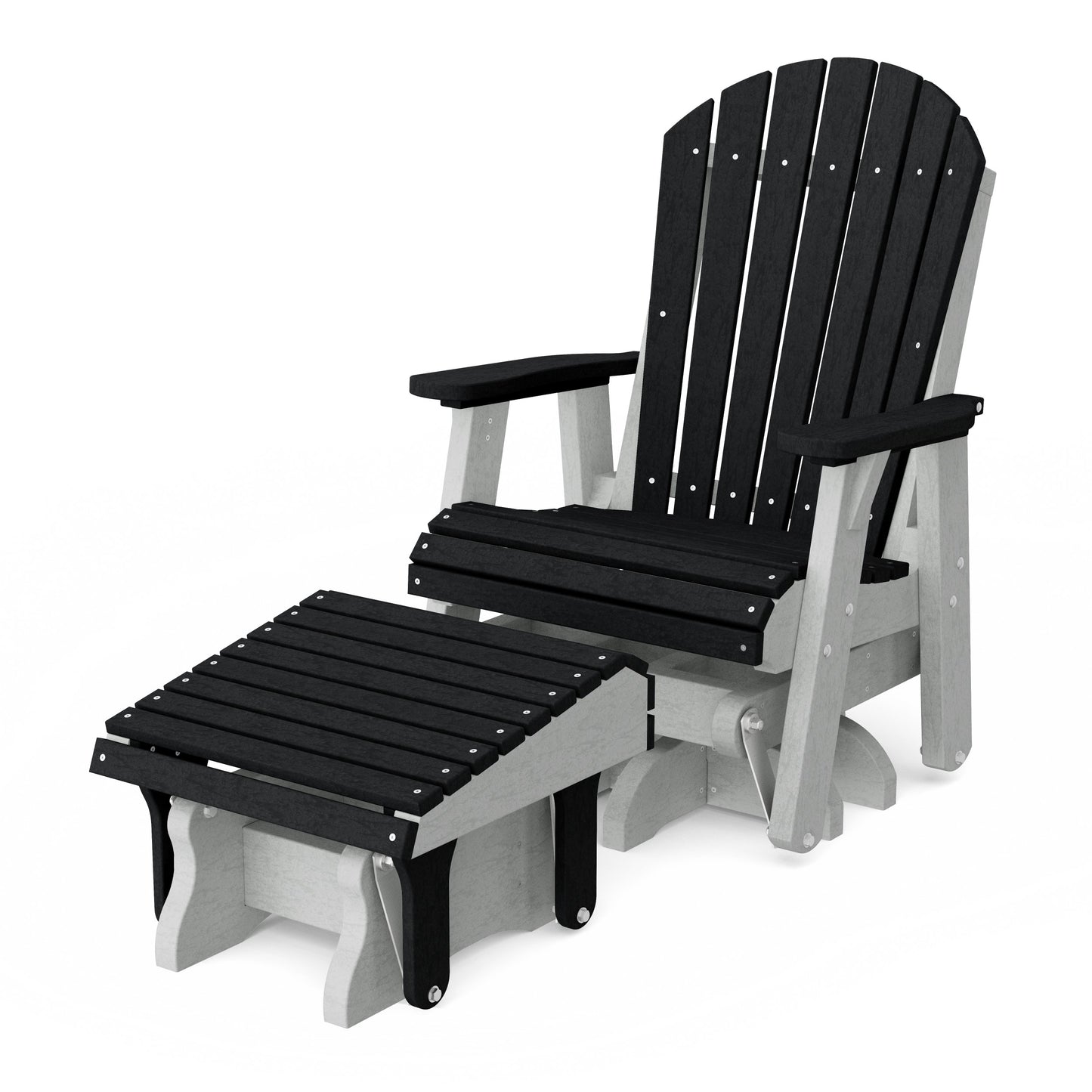 Heritage Adirondack Swivel Glider Chair with Ottoman