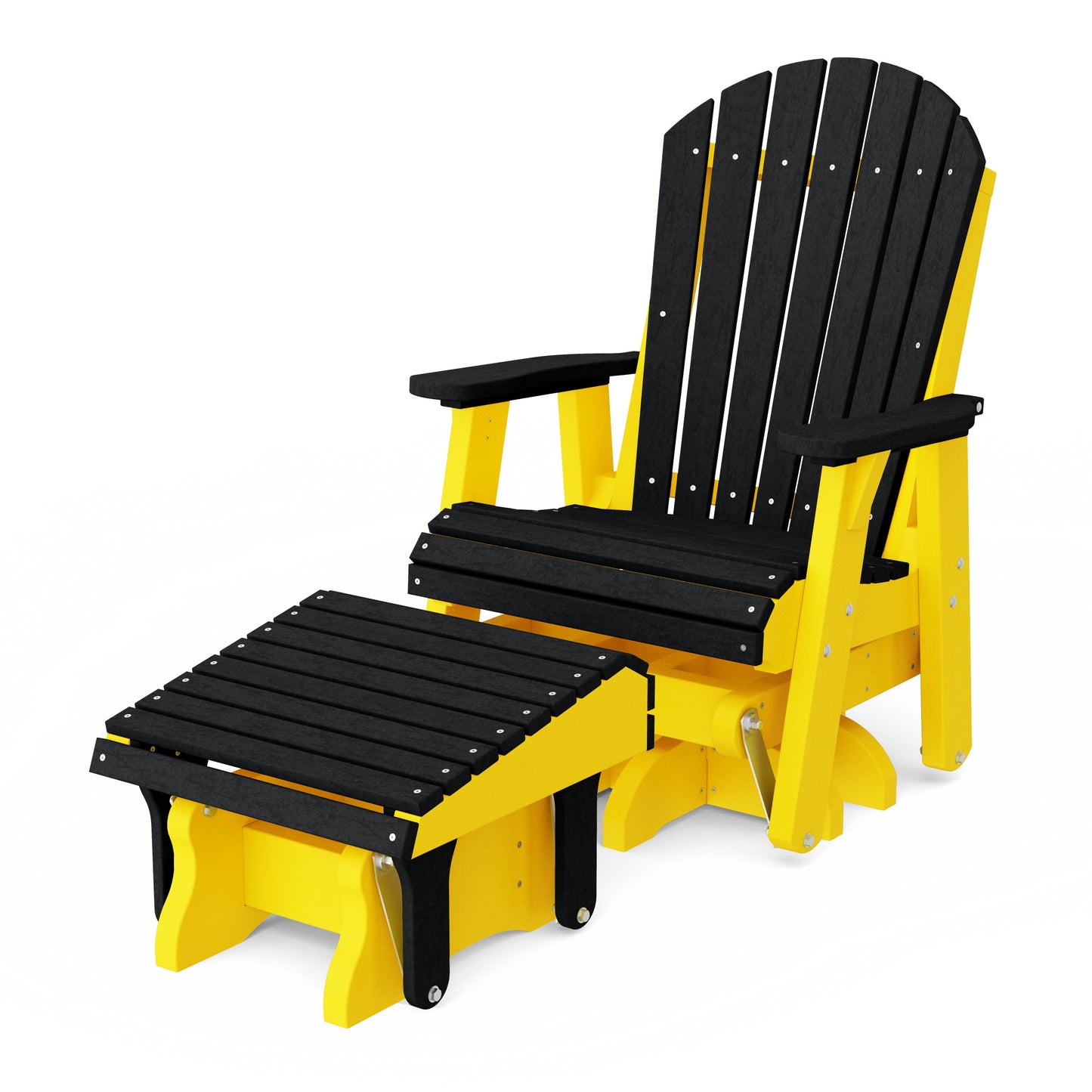 Heritage Adirondack Swivel Glider Chair with Ottoman