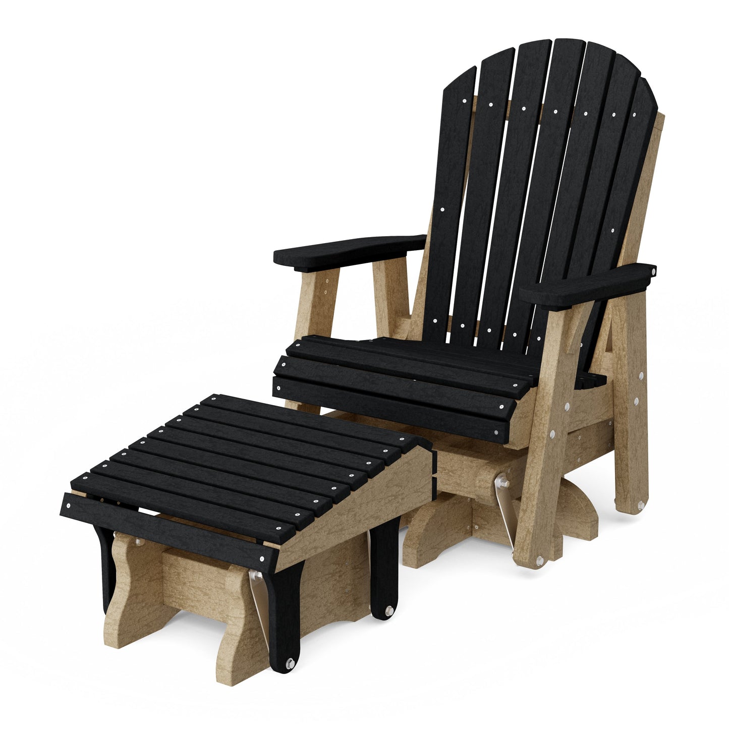 Heritage Adirondack Swivel Glider Chair with Ottoman