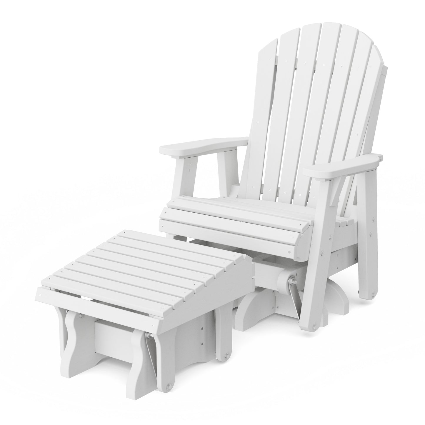 Heritage Adirondack Swivel Glider Chair with Ottoman