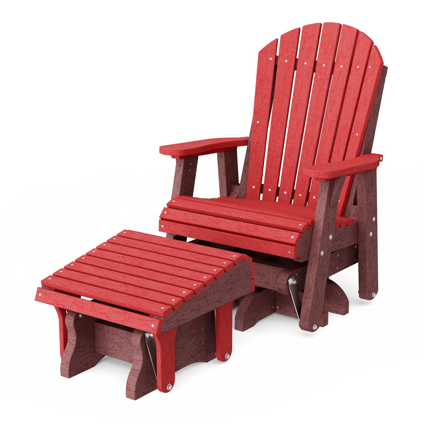 Heritage Adirondack Swivel Glider Chair with Ottoman