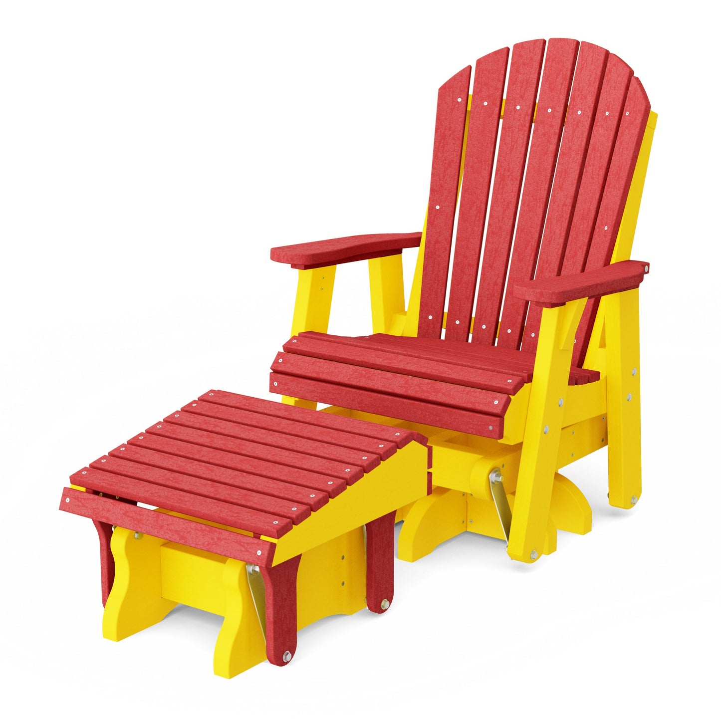 Heritage Adirondack Swivel Glider Chair with Ottoman