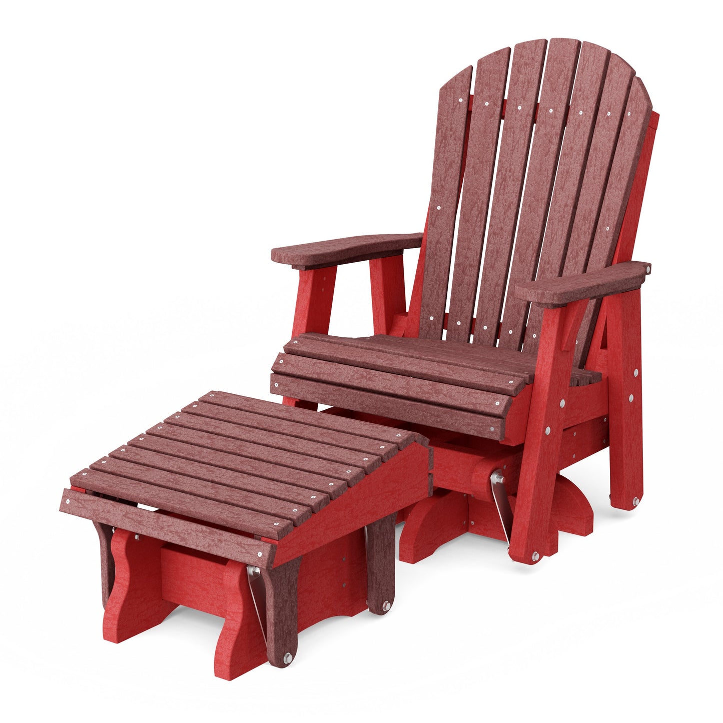 Heritage Adirondack Swivel Glider Chair with Ottoman