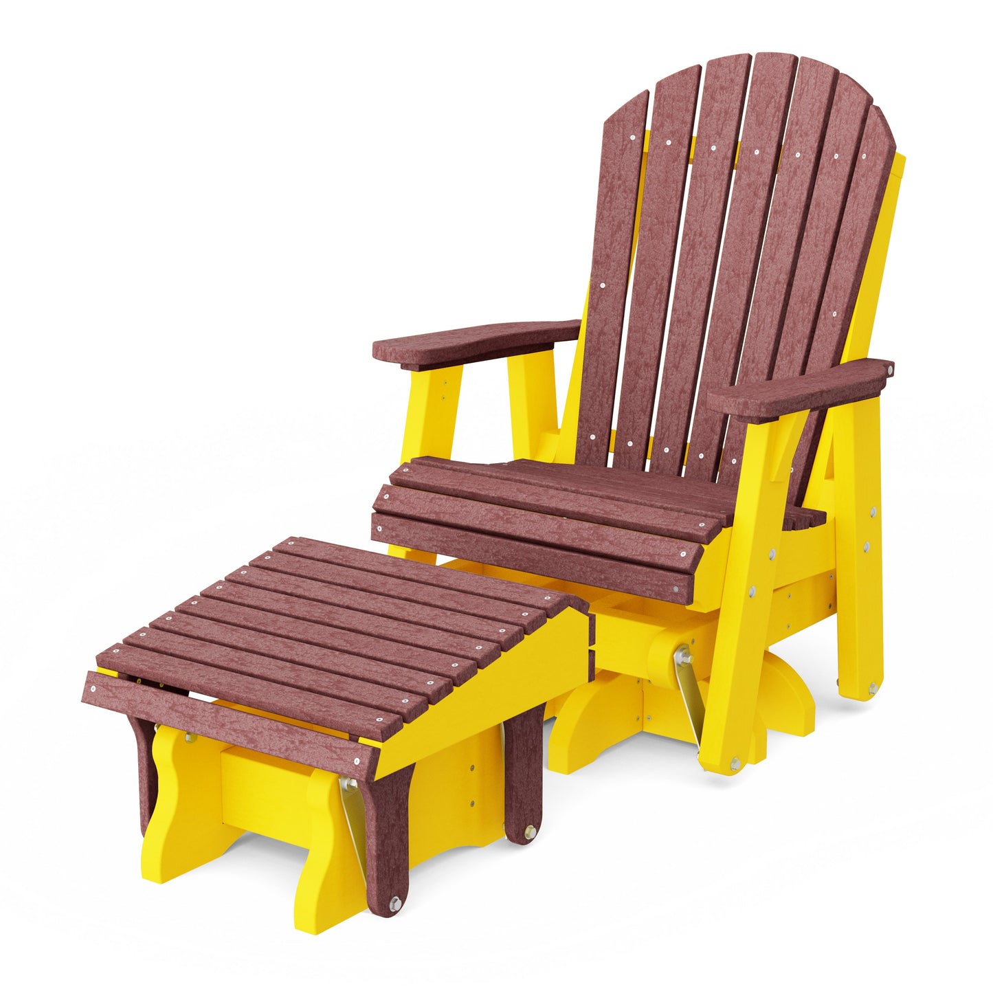 Heritage Adirondack Swivel Glider Chair with Ottoman