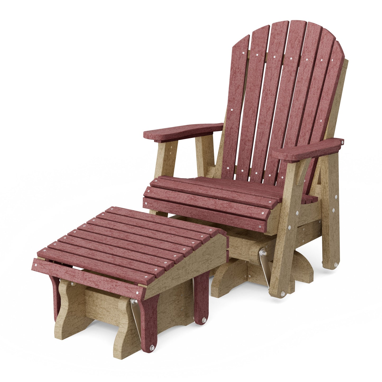 Heritage Adirondack Swivel Glider Chair with Ottoman