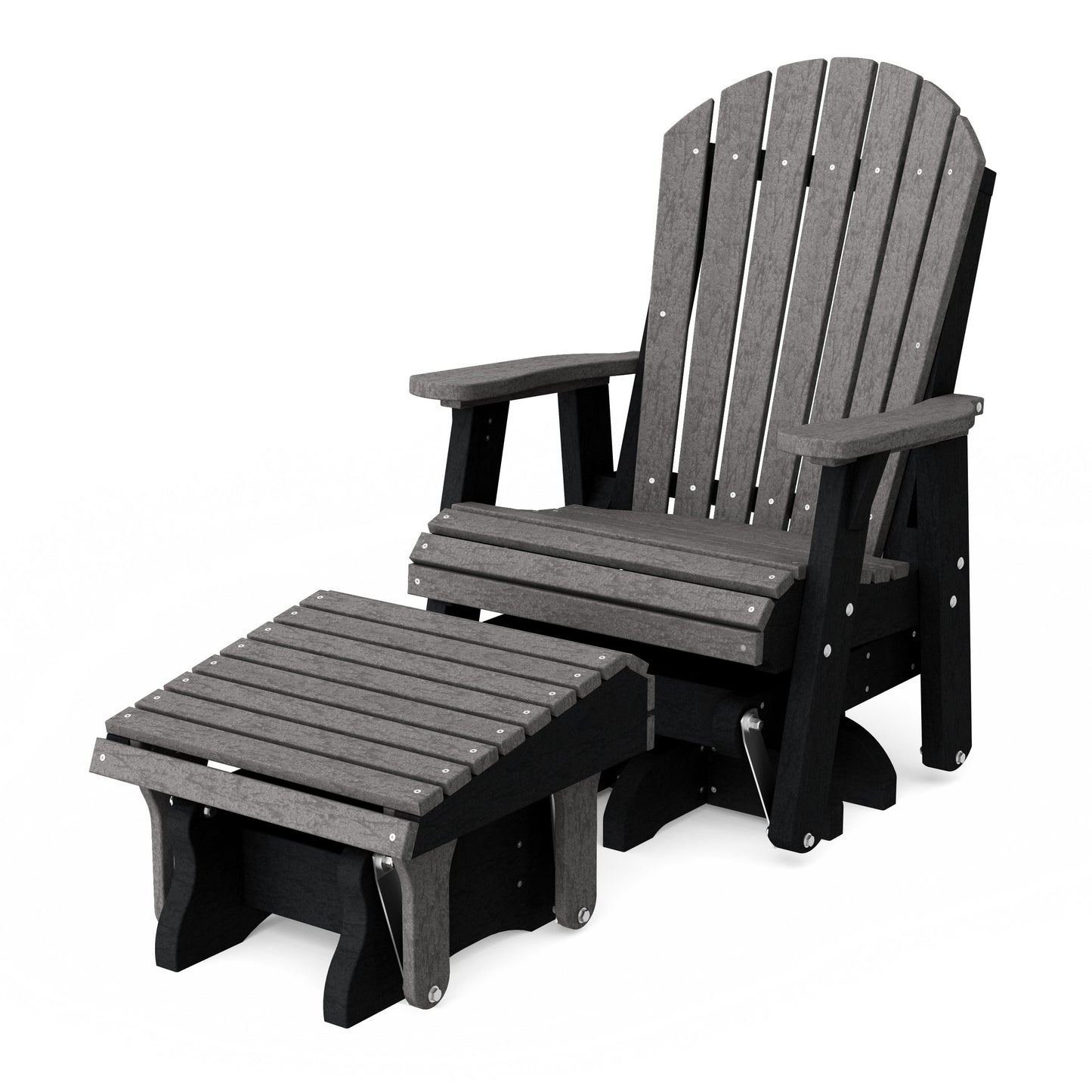 Heritage Adirondack Swivel Glider Chair with Ottoman