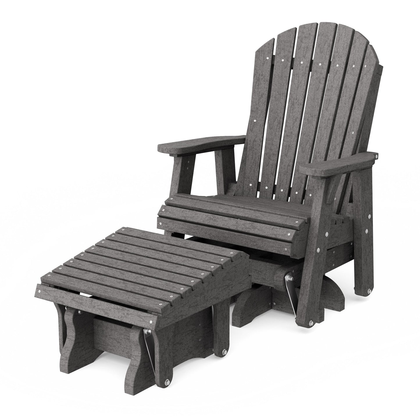 Heritage Adirondack Swivel Glider Chair with Ottoman