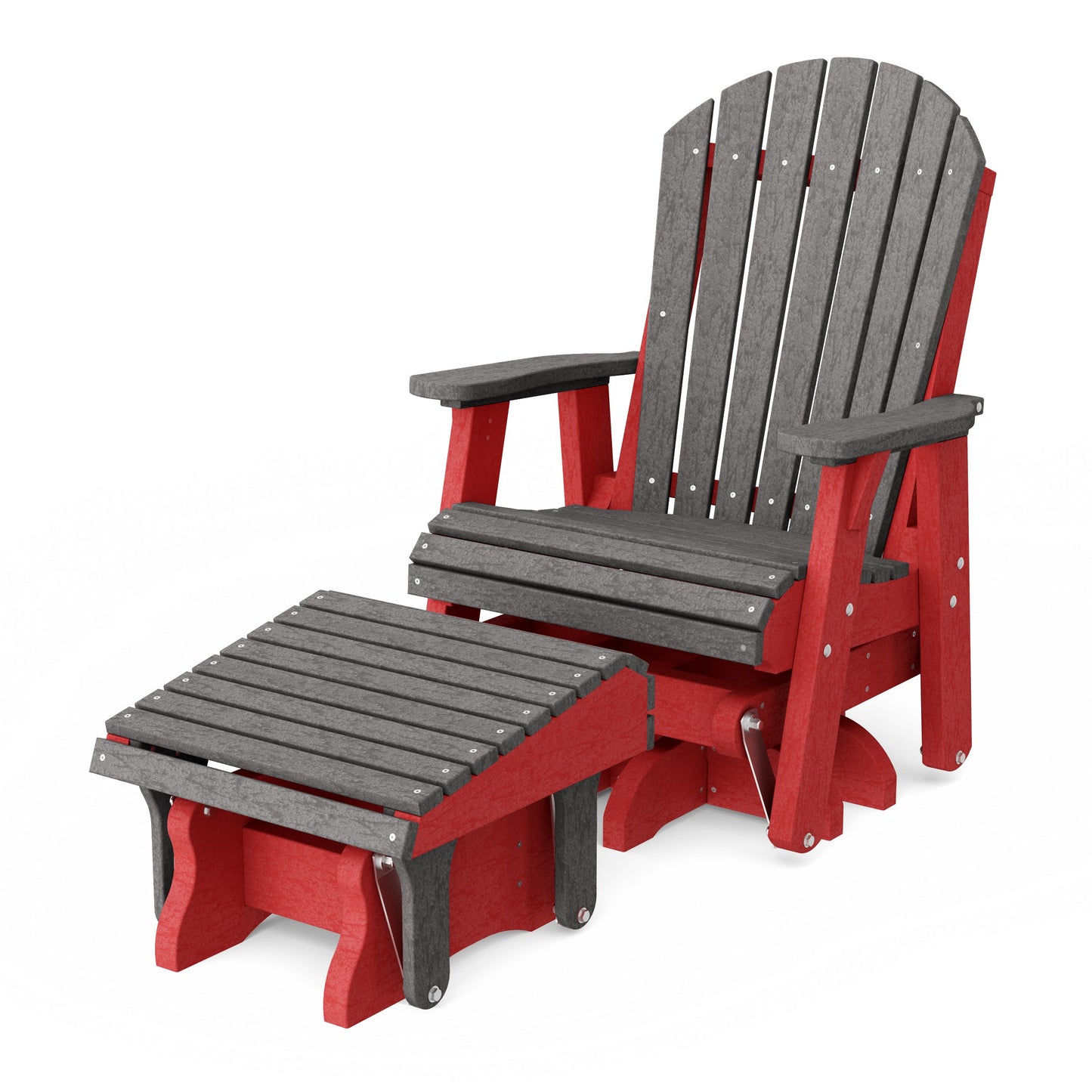 Heritage Adirondack Swivel Glider Chair with Ottoman