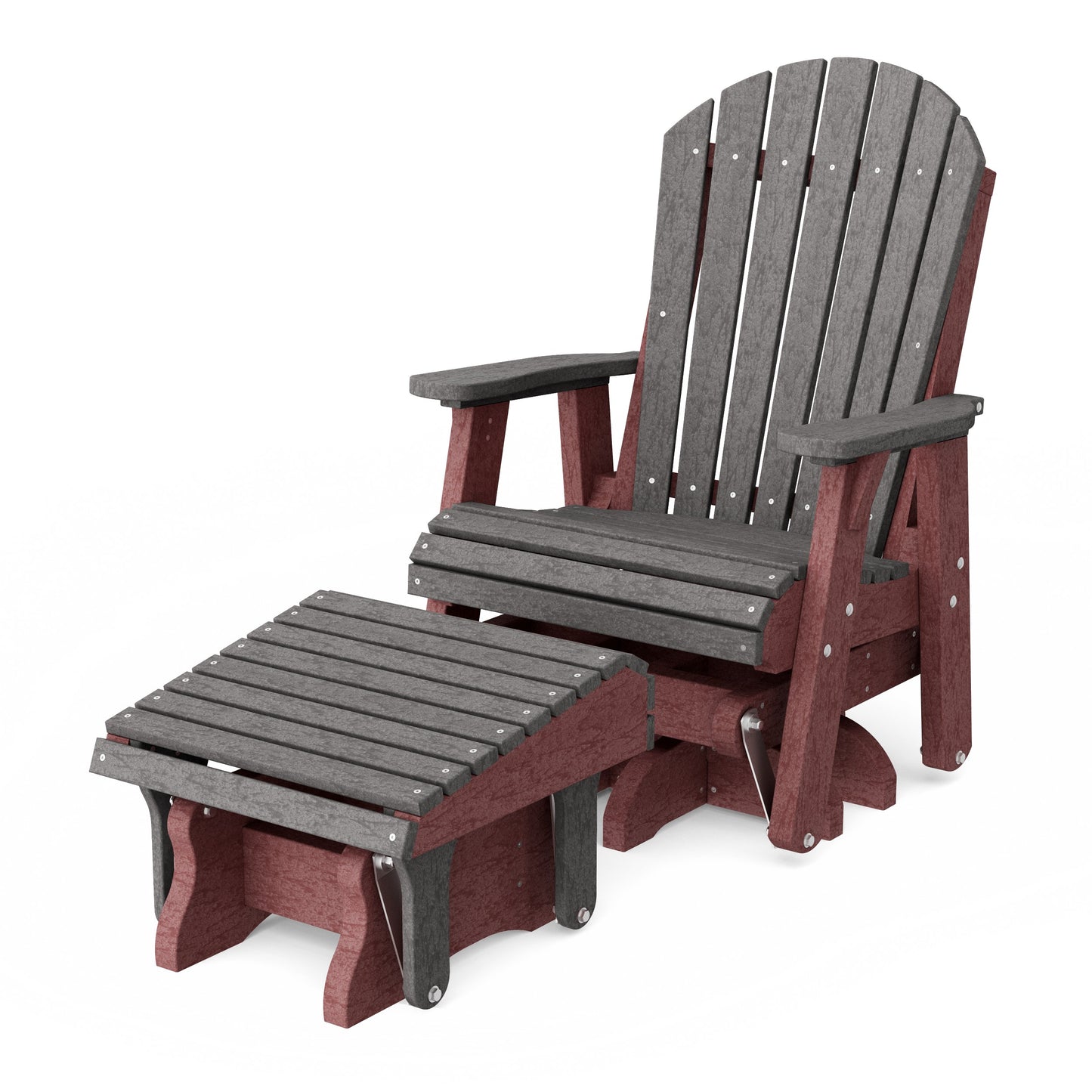 Heritage Adirondack Swivel Glider Chair with Ottoman