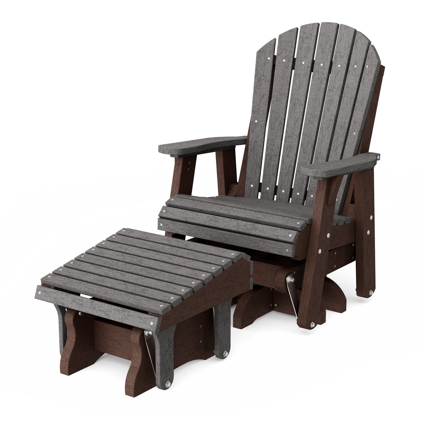 Heritage Adirondack Swivel Glider Chair with Ottoman