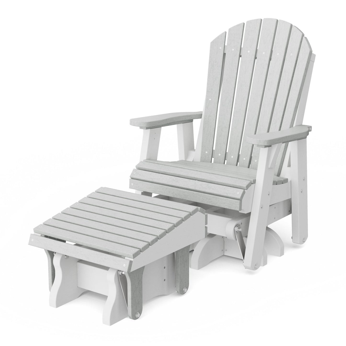 Heritage Adirondack Swivel Glider Chair with Ottoman