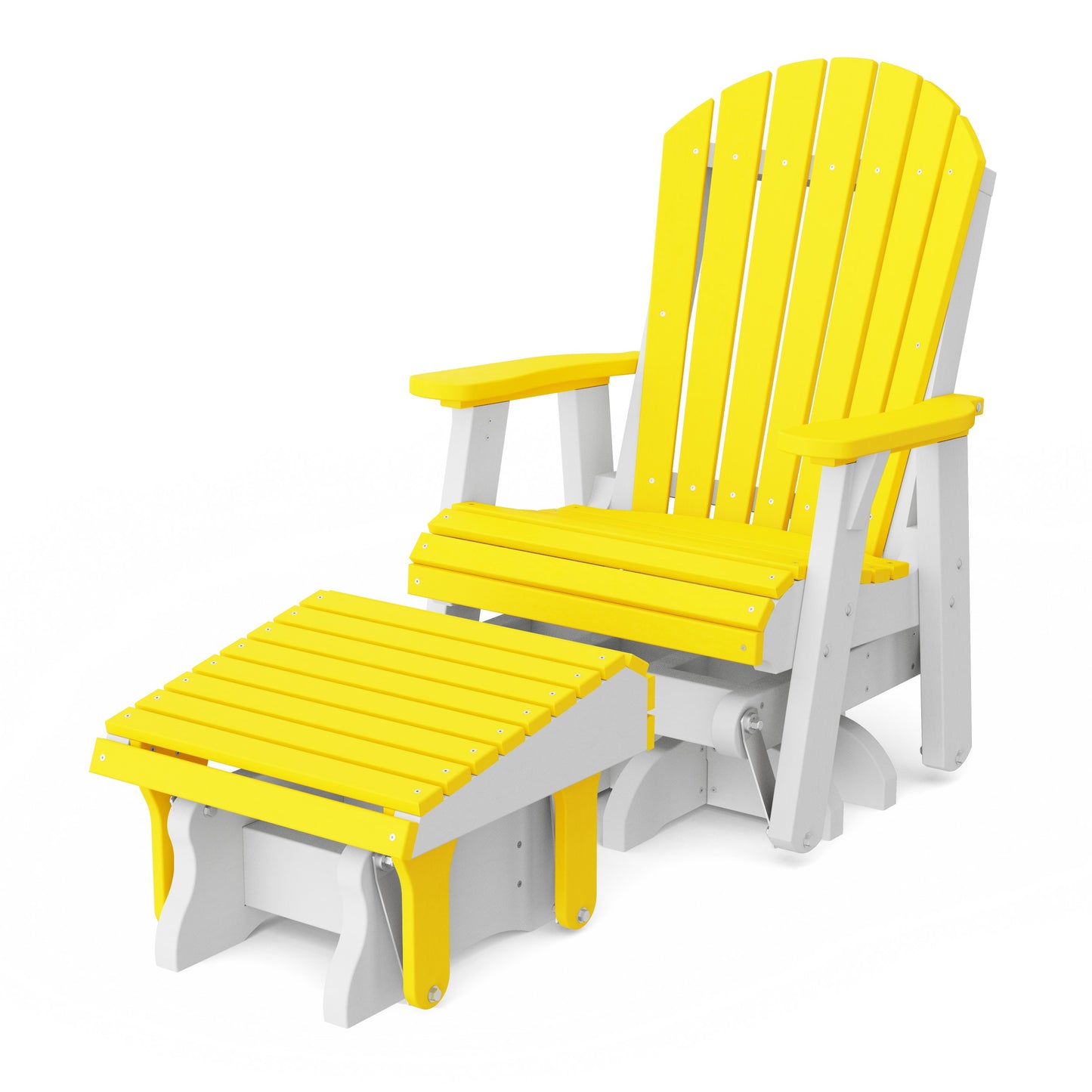 Heritage Adirondack Swivel Glider Chair with Ottoman