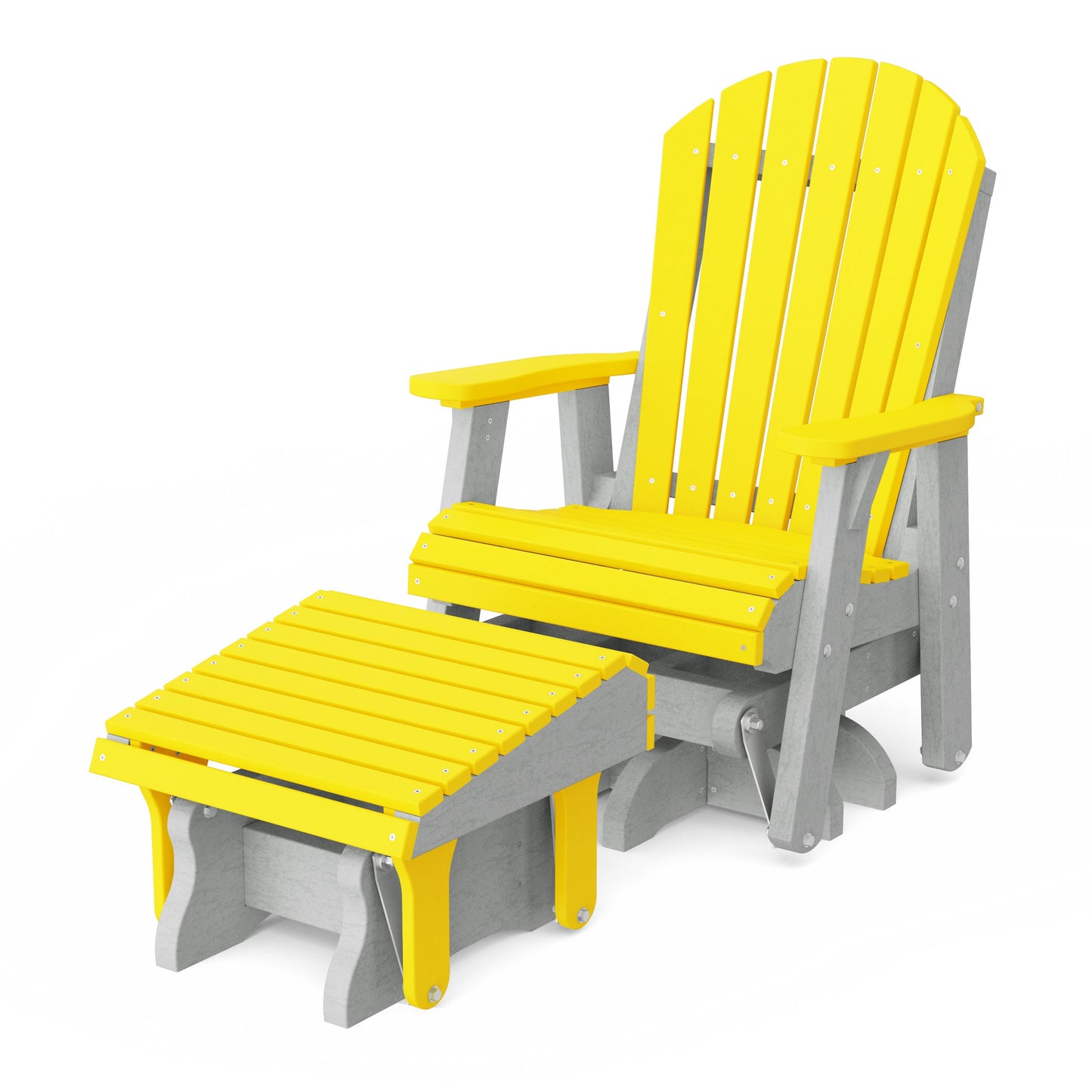 Heritage Adirondack Swivel Glider Chair with Ottoman