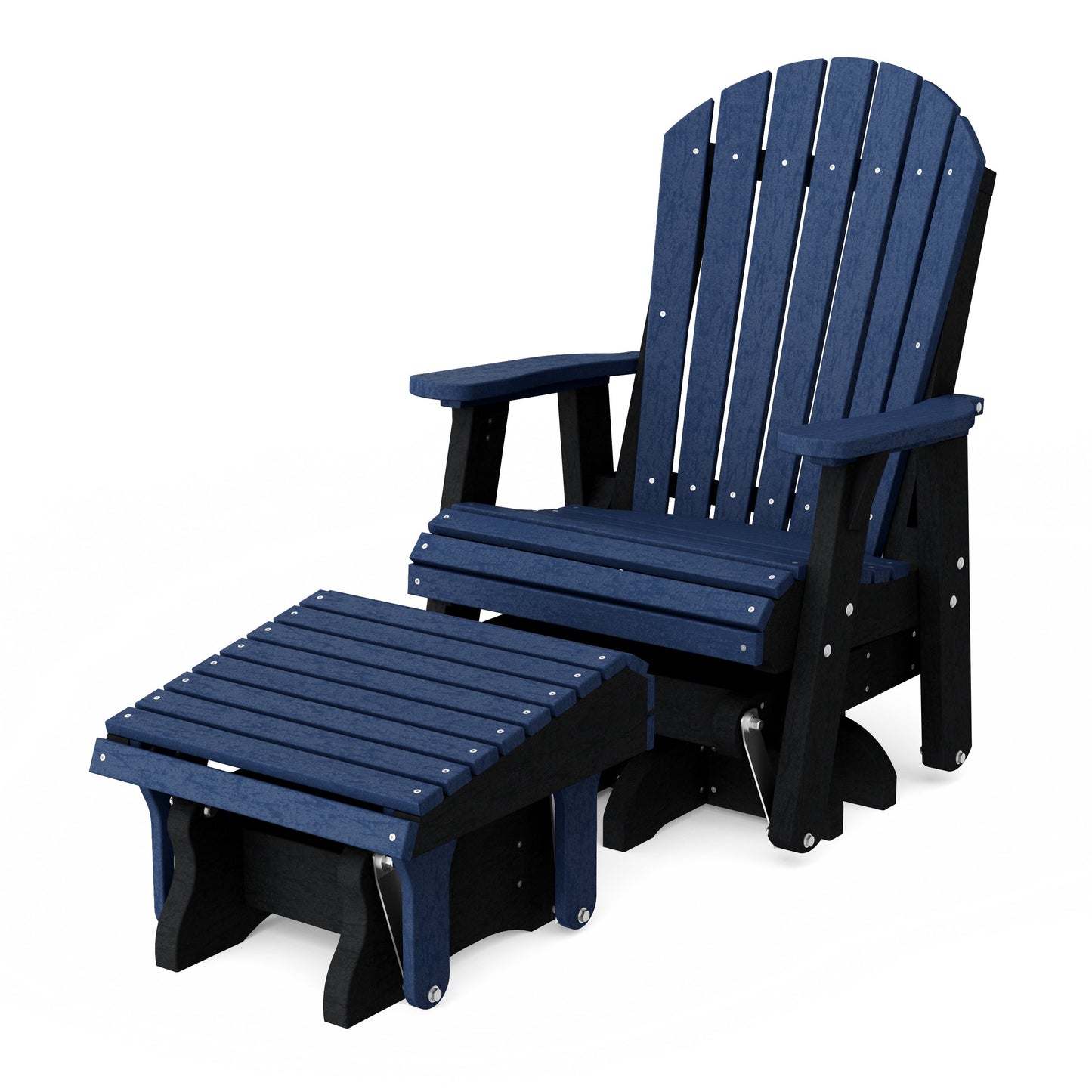 Heritage Adirondack Swivel Glider Chair with Ottoman