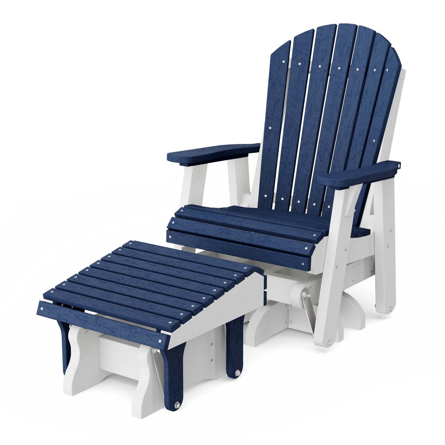 Heritage Adirondack Swivel Glider Chair with Ottoman