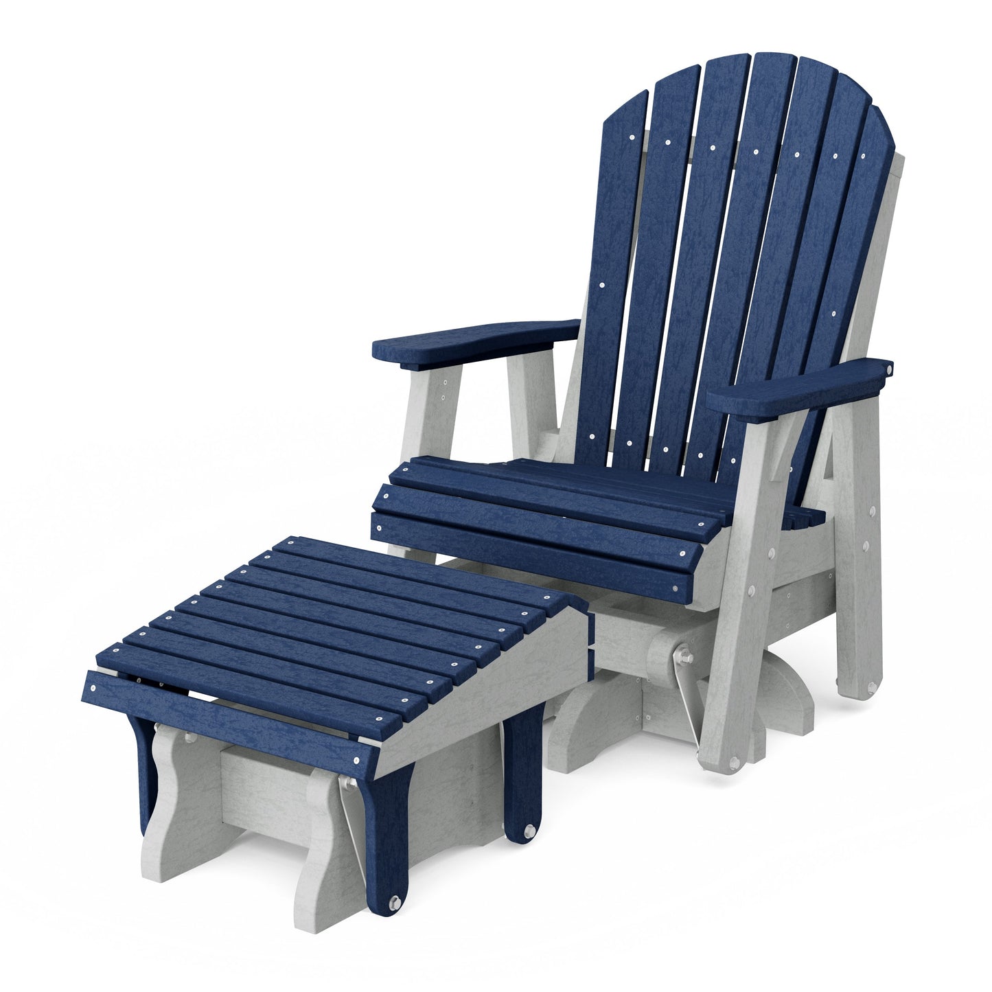 Heritage Adirondack Swivel Glider Chair with Ottoman