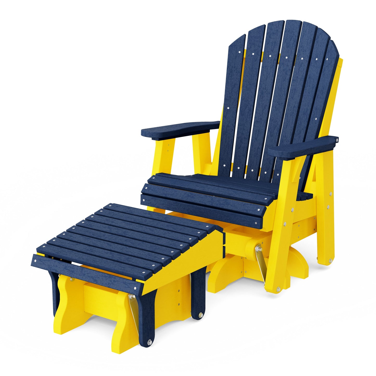 Heritage Adirondack Swivel Glider Chair with Ottoman