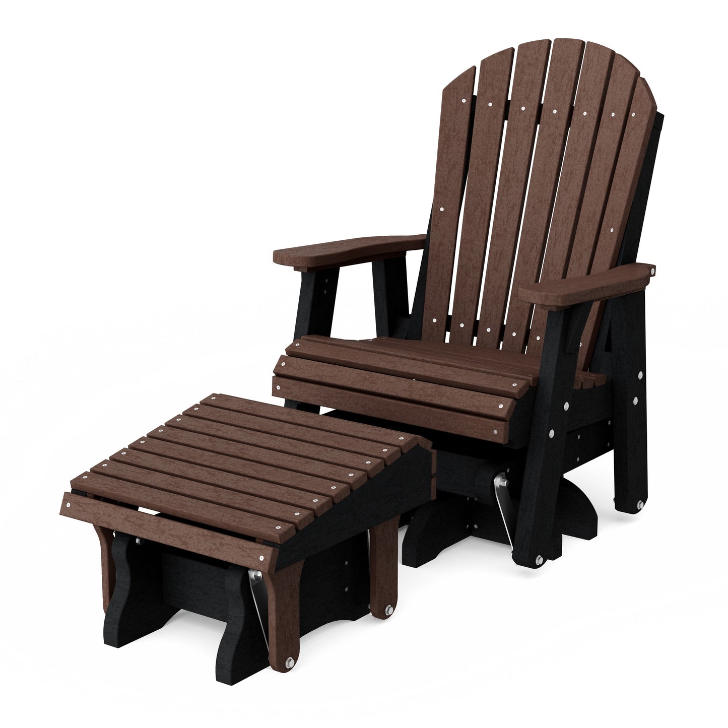 Heritage Adirondack Swivel Glider Chair with Ottoman