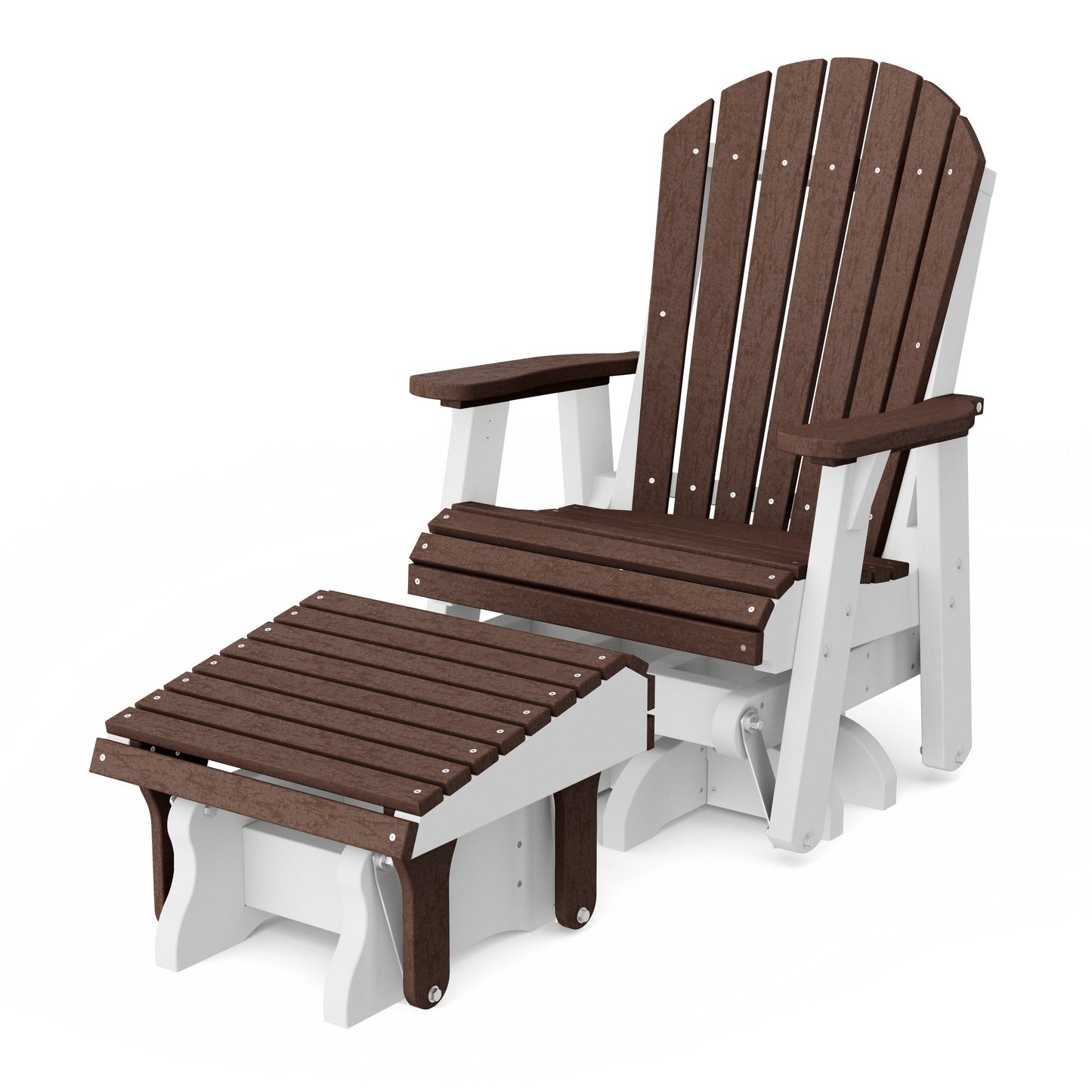 Heritage Adirondack Swivel Glider Chair with Ottoman