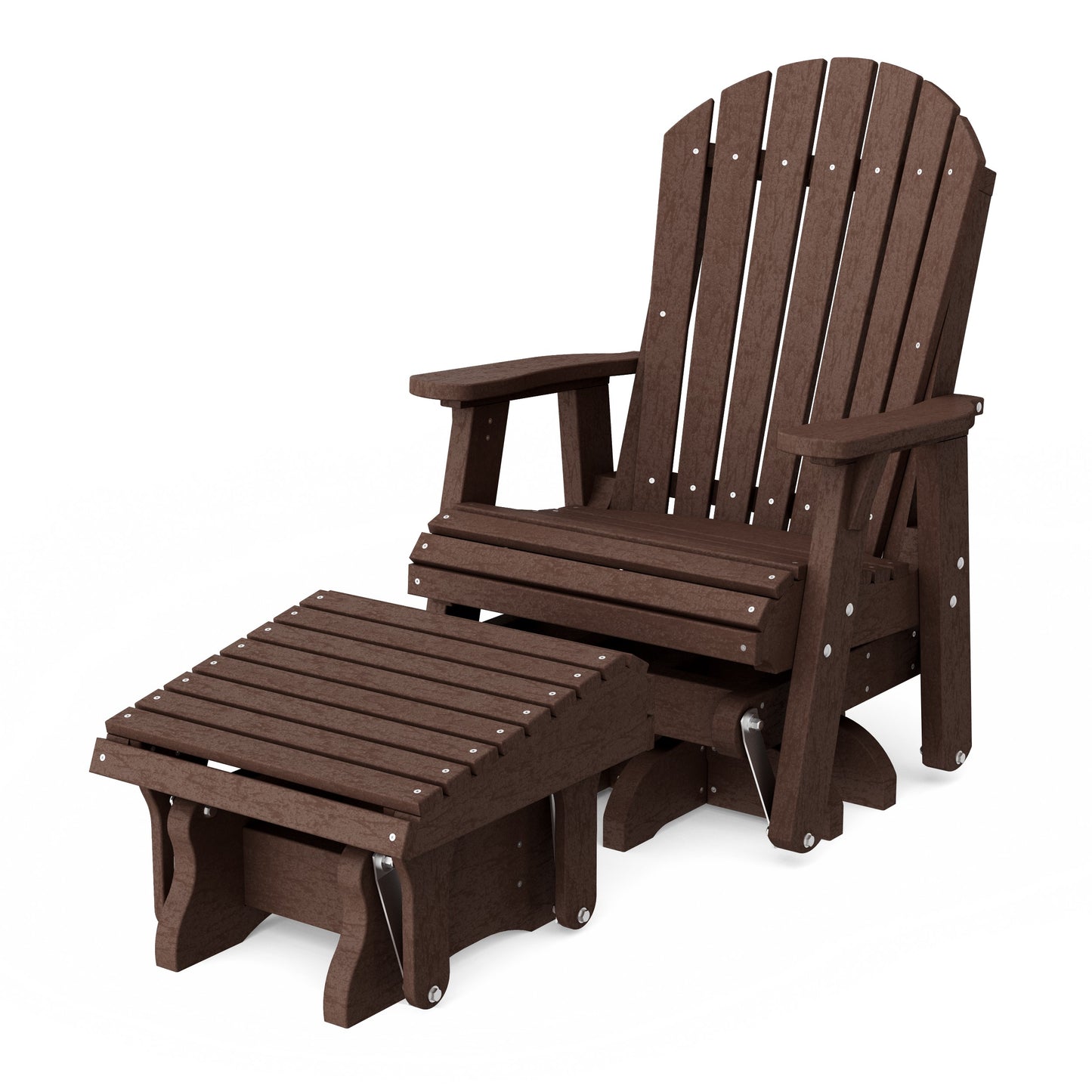 Heritage Adirondack Swivel Glider Chair with Ottoman