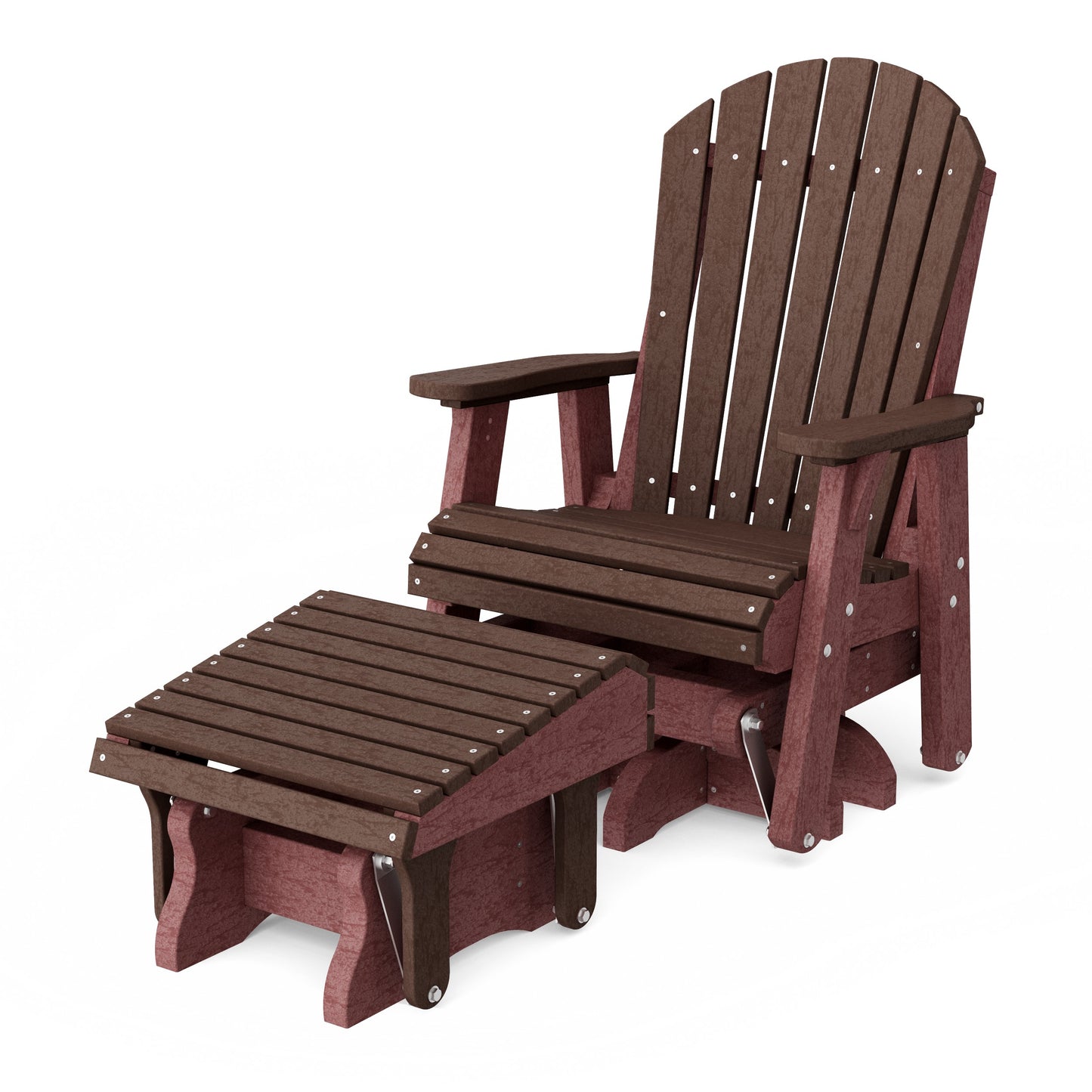 Heritage Adirondack Swivel Glider Chair with Ottoman