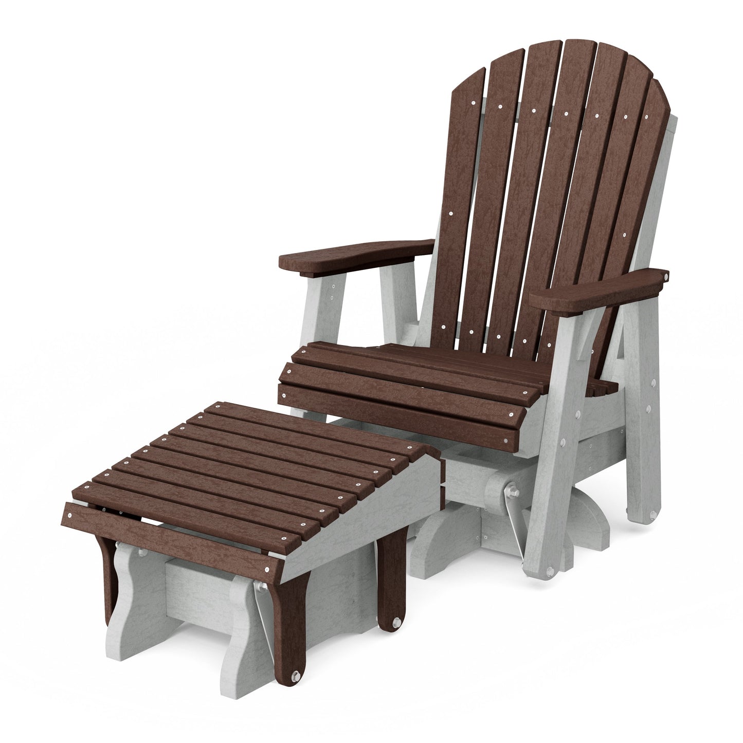 Heritage Adirondack Swivel Glider Chair with Ottoman