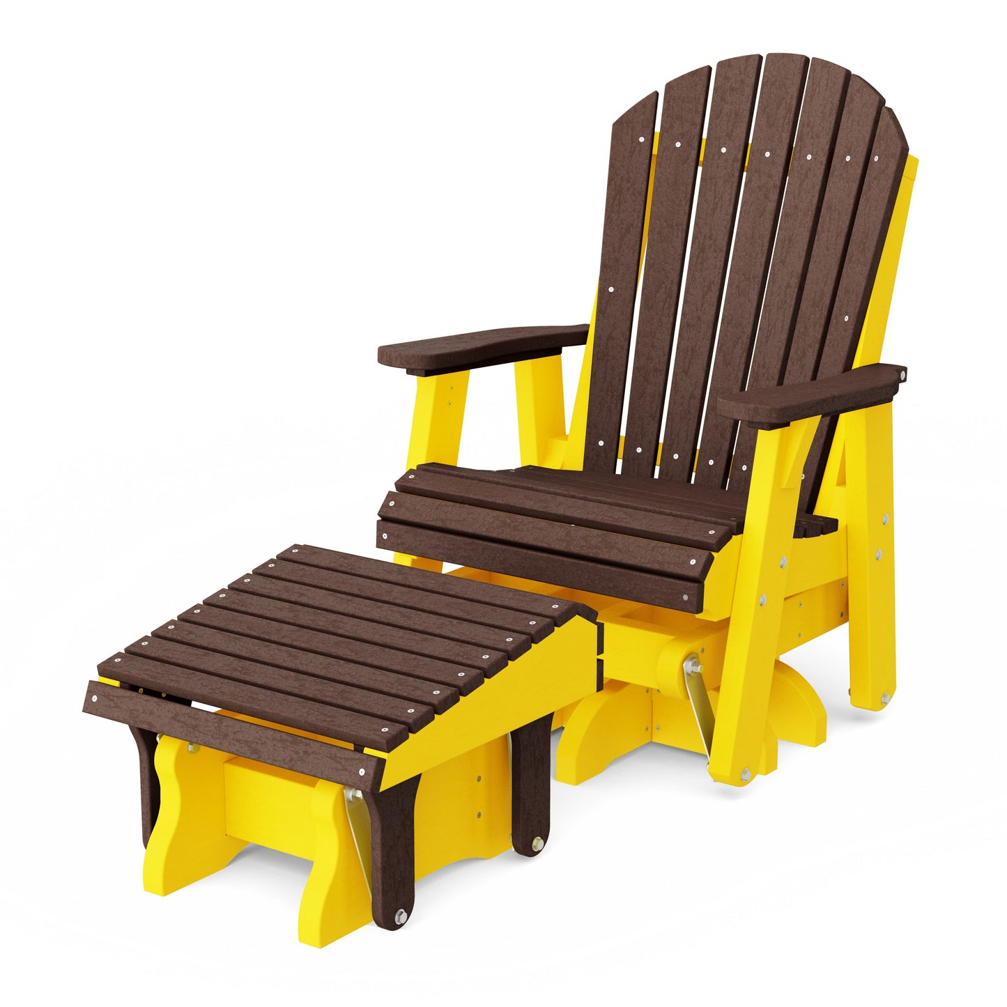 Heritage Adirondack Swivel Glider Chair with Ottoman