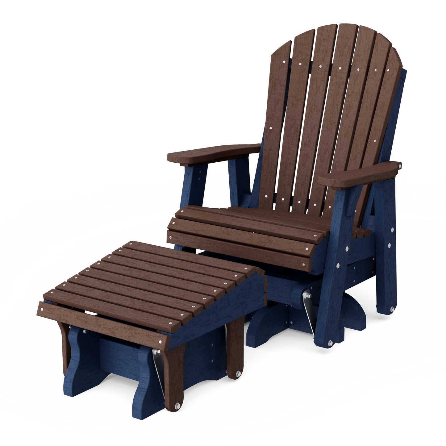 Heritage Adirondack Swivel Glider Chair with Ottoman