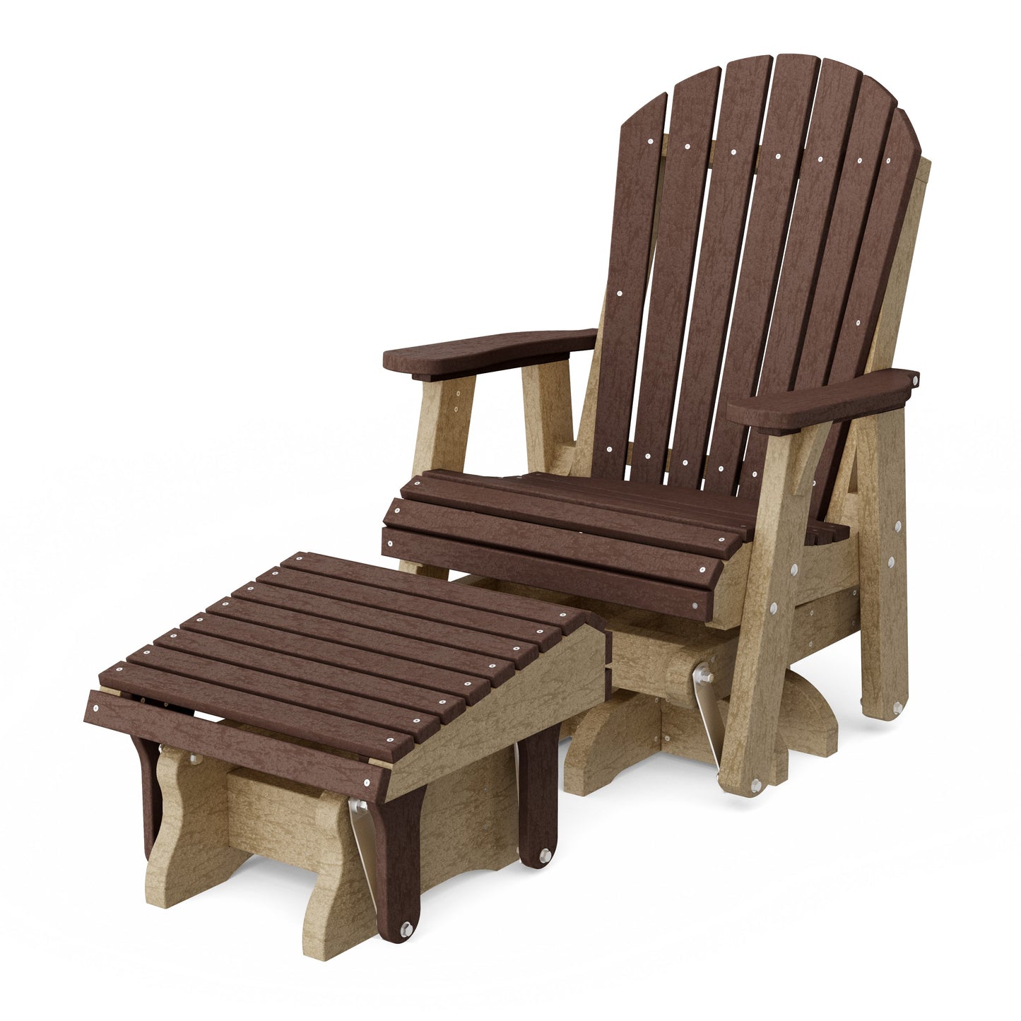 Heritage Adirondack Swivel Glider Chair with Ottoman