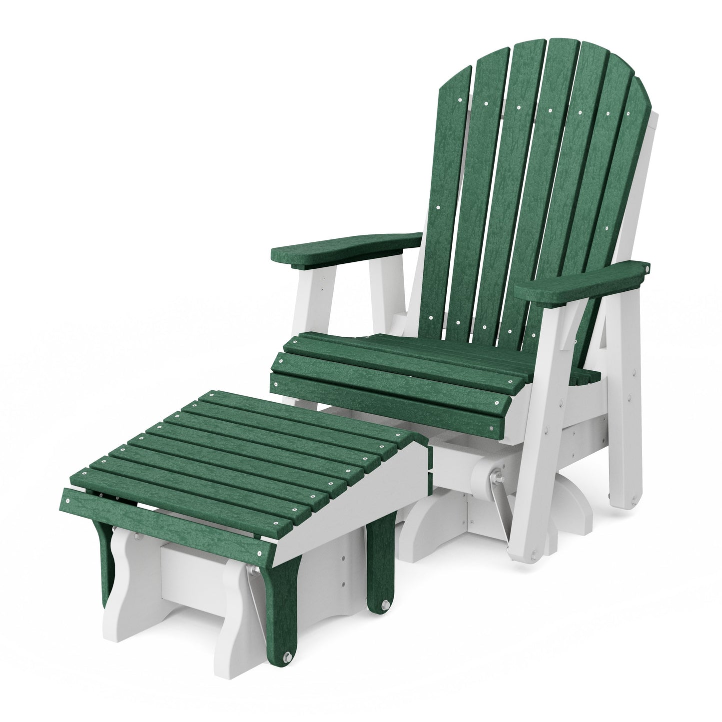 Heritage Adirondack Swivel Glider Chair with Ottoman