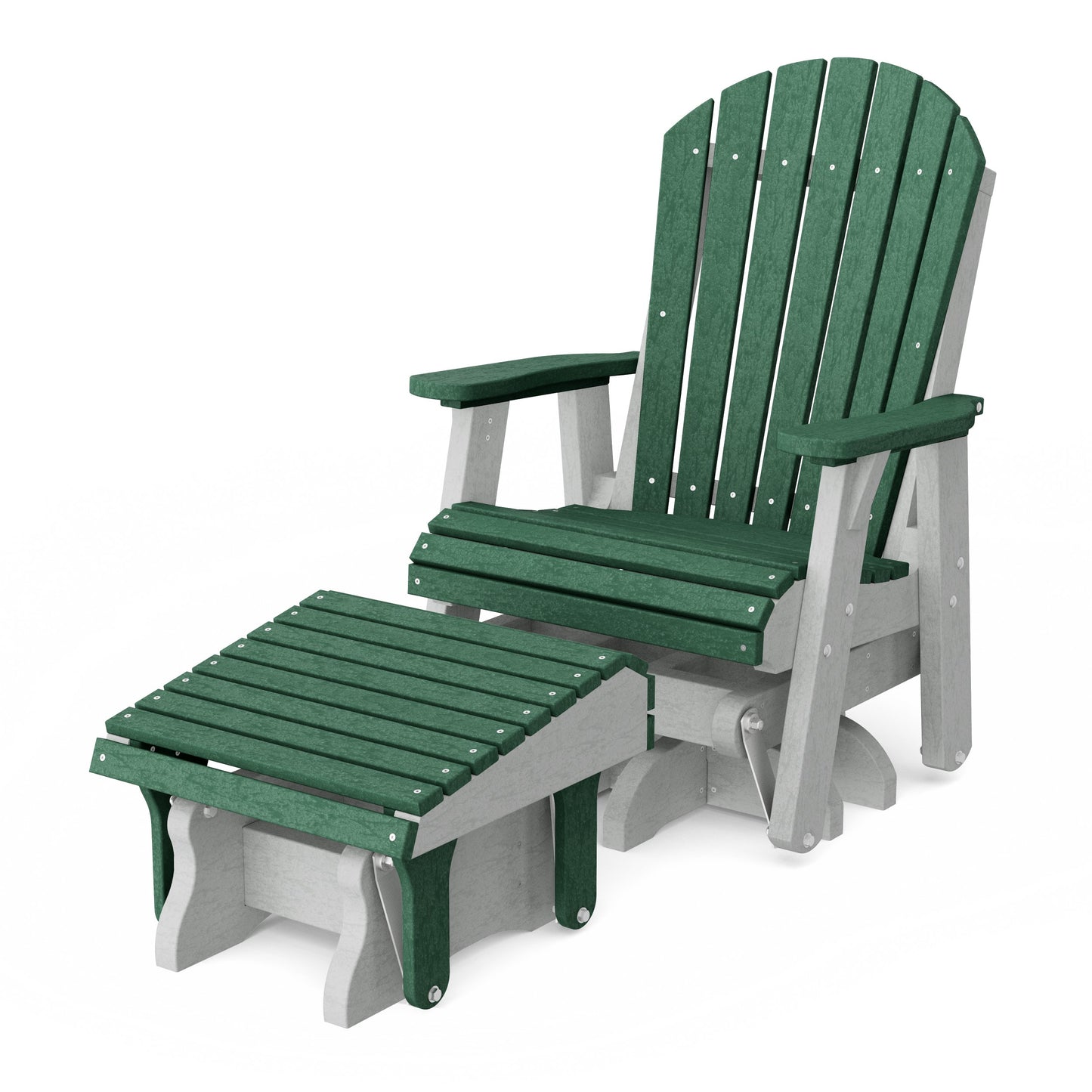 Heritage Adirondack Swivel Glider Chair with Ottoman