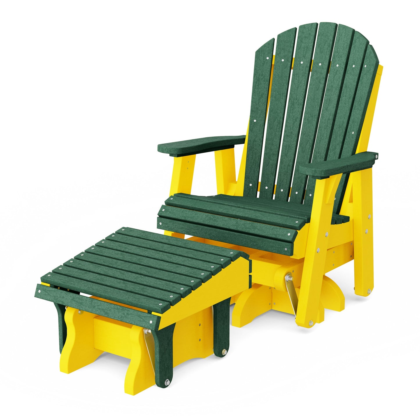 Heritage Adirondack Swivel Glider Chair with Ottoman