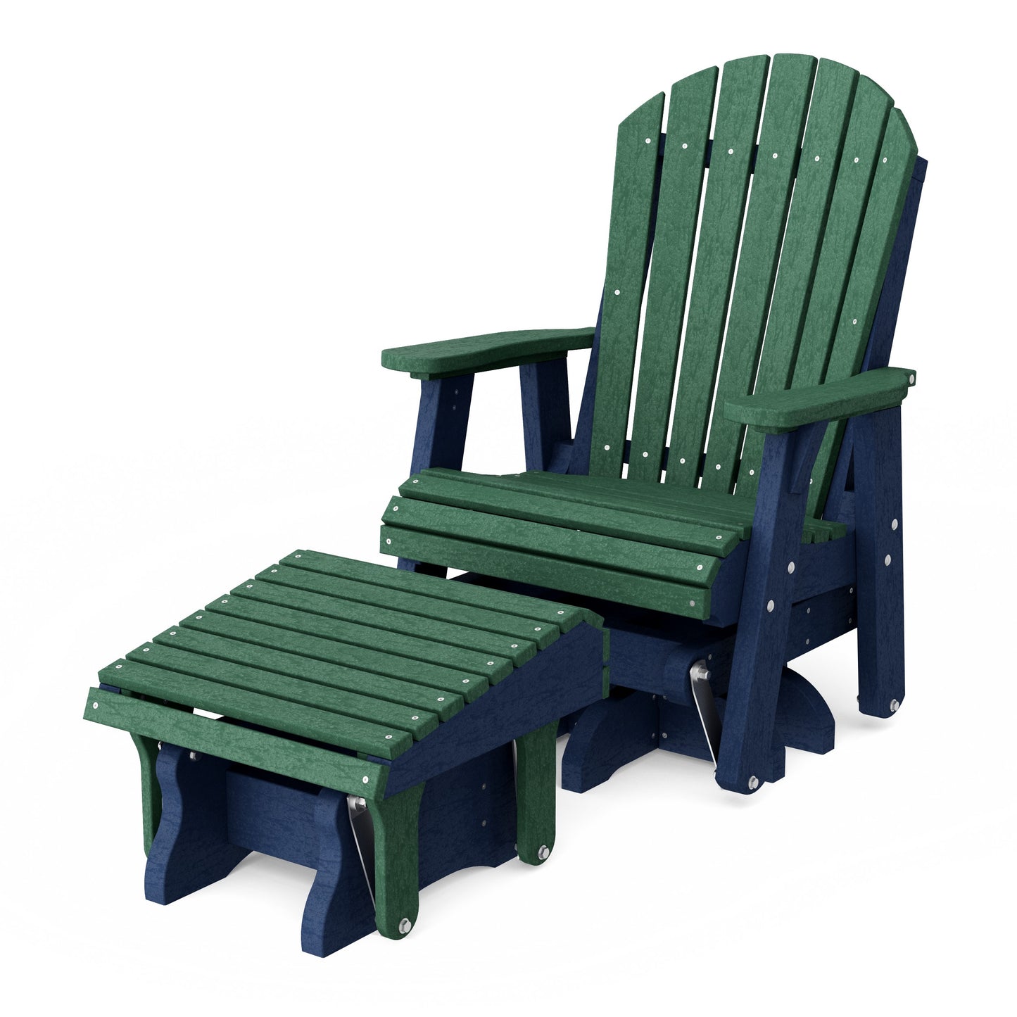 Heritage Adirondack Swivel Glider Chair with Ottoman