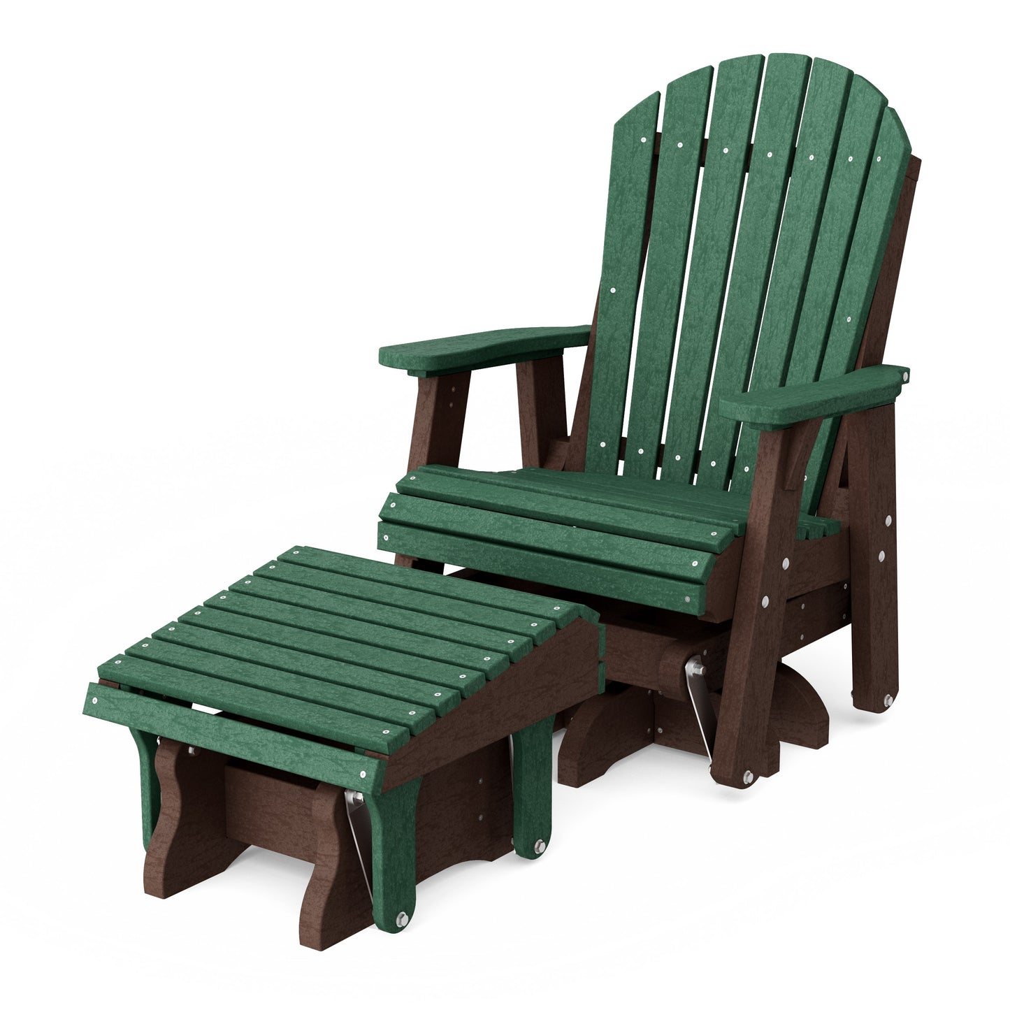 Heritage Adirondack Swivel Glider Chair with Ottoman