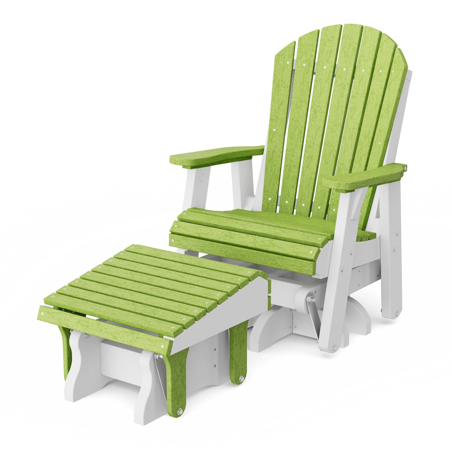 Heritage Adirondack Swivel Glider Chair with Ottoman