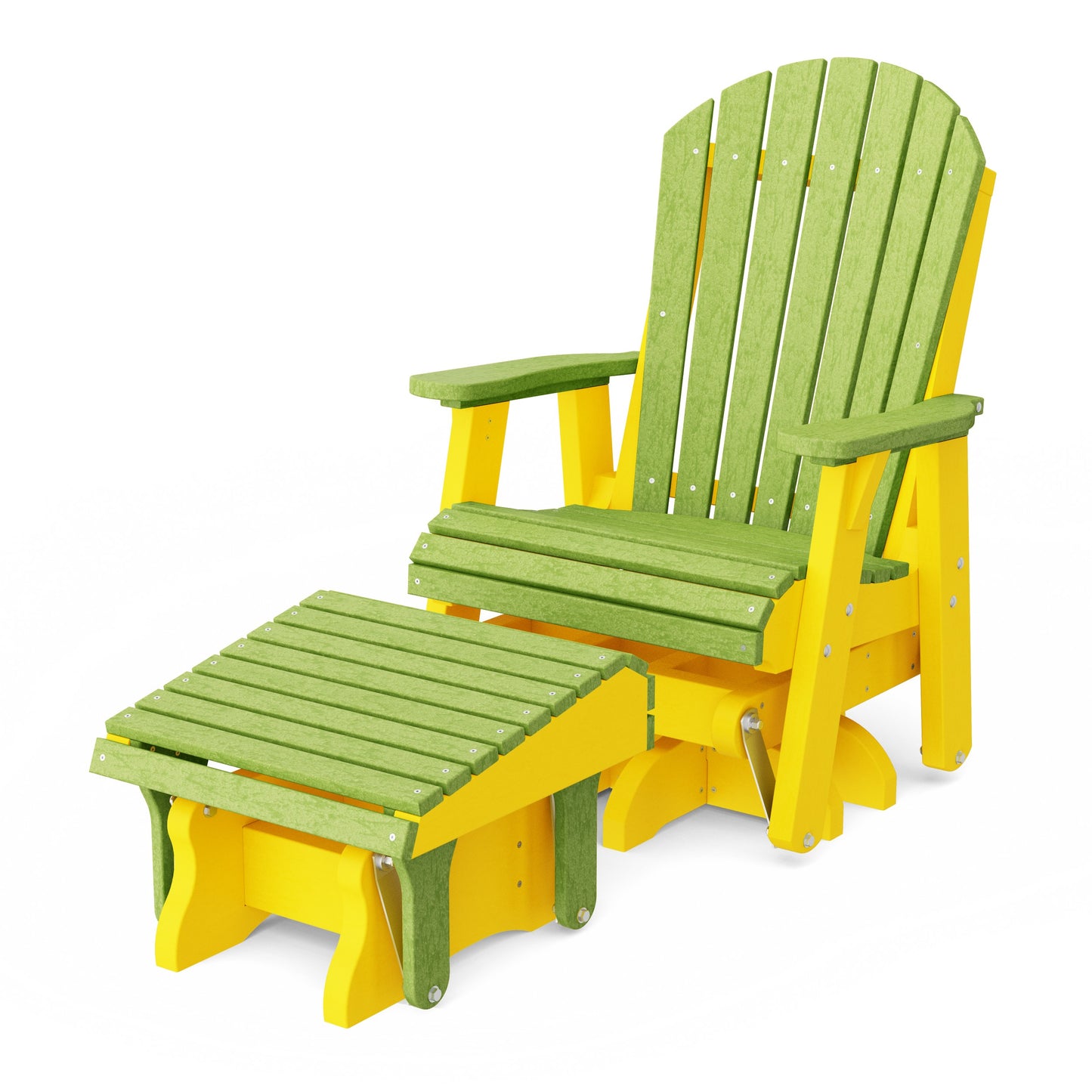 Heritage Adirondack Swivel Glider Chair with Ottoman